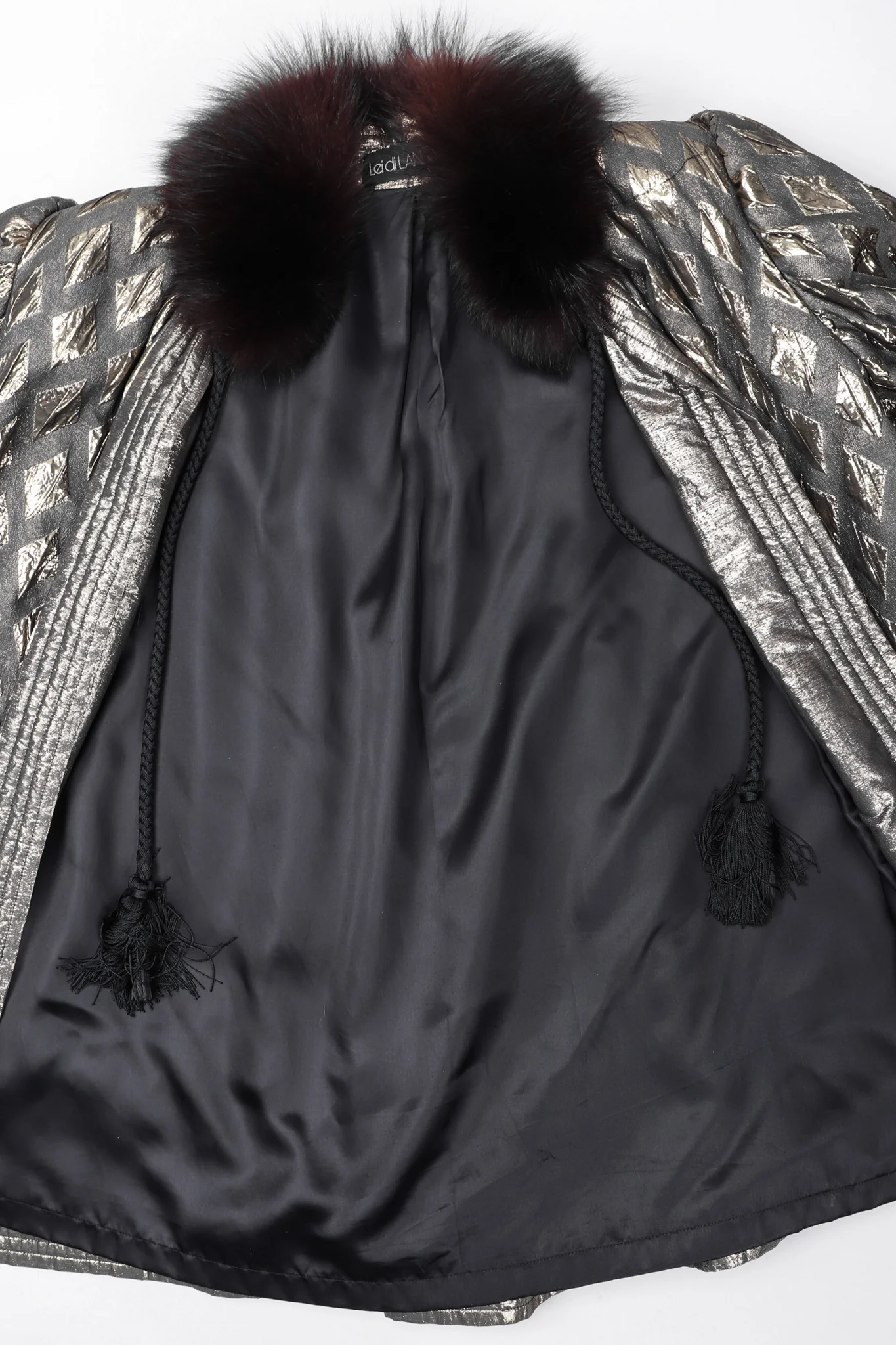Diamond Lamé Fur Collar Coat - Image 18