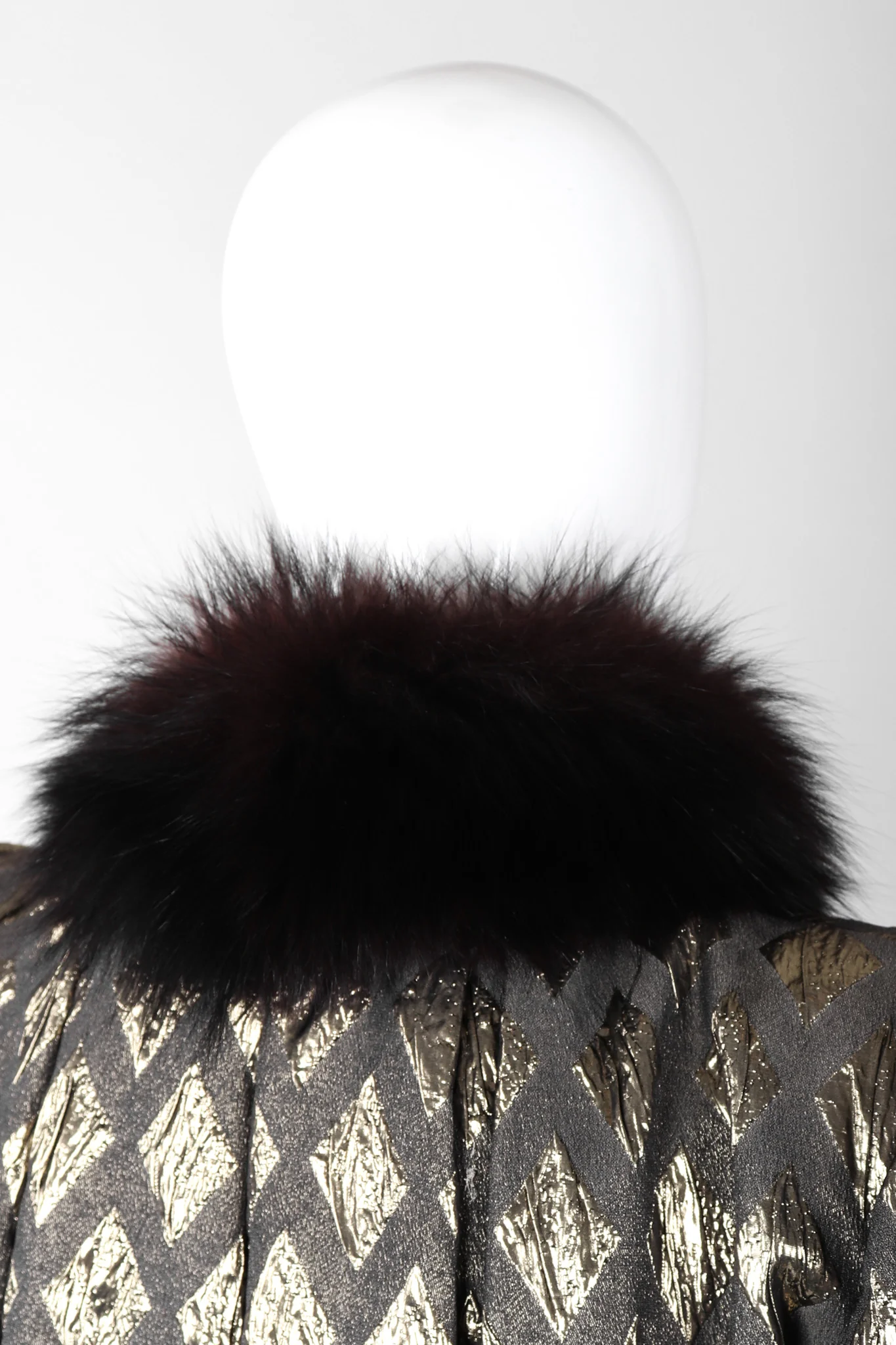 Diamond Lamé Fur Collar Coat - Image 9