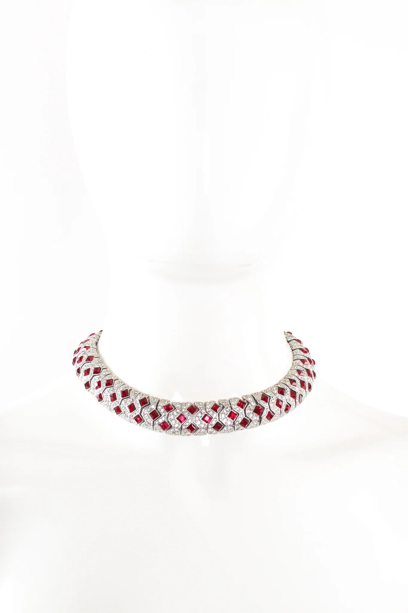 Ruby Cocktail Collar Bracelet & Earring Set - Image 5
