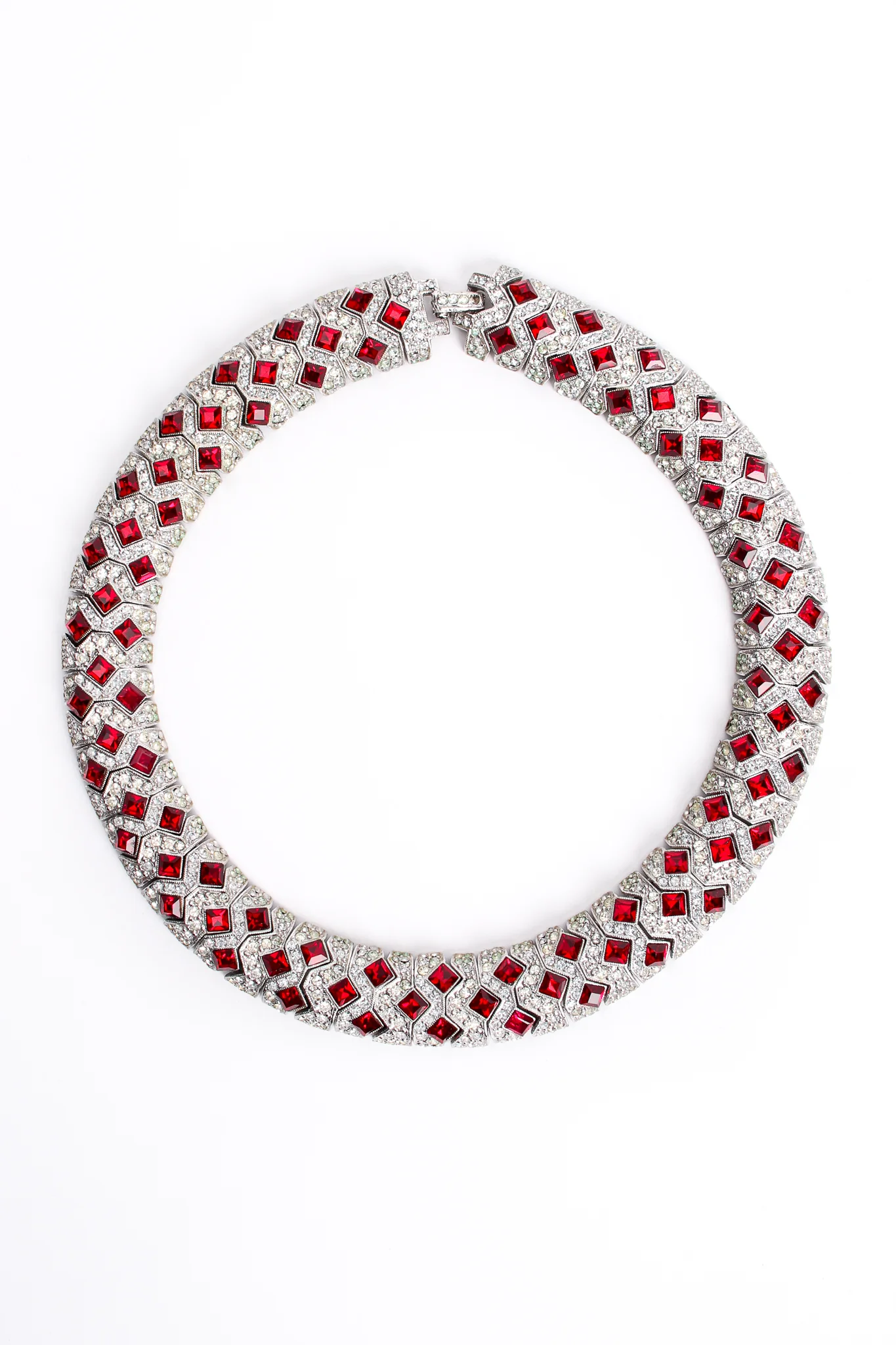 Ruby Cocktail Collar Bracelet & Earring Set - Image 6