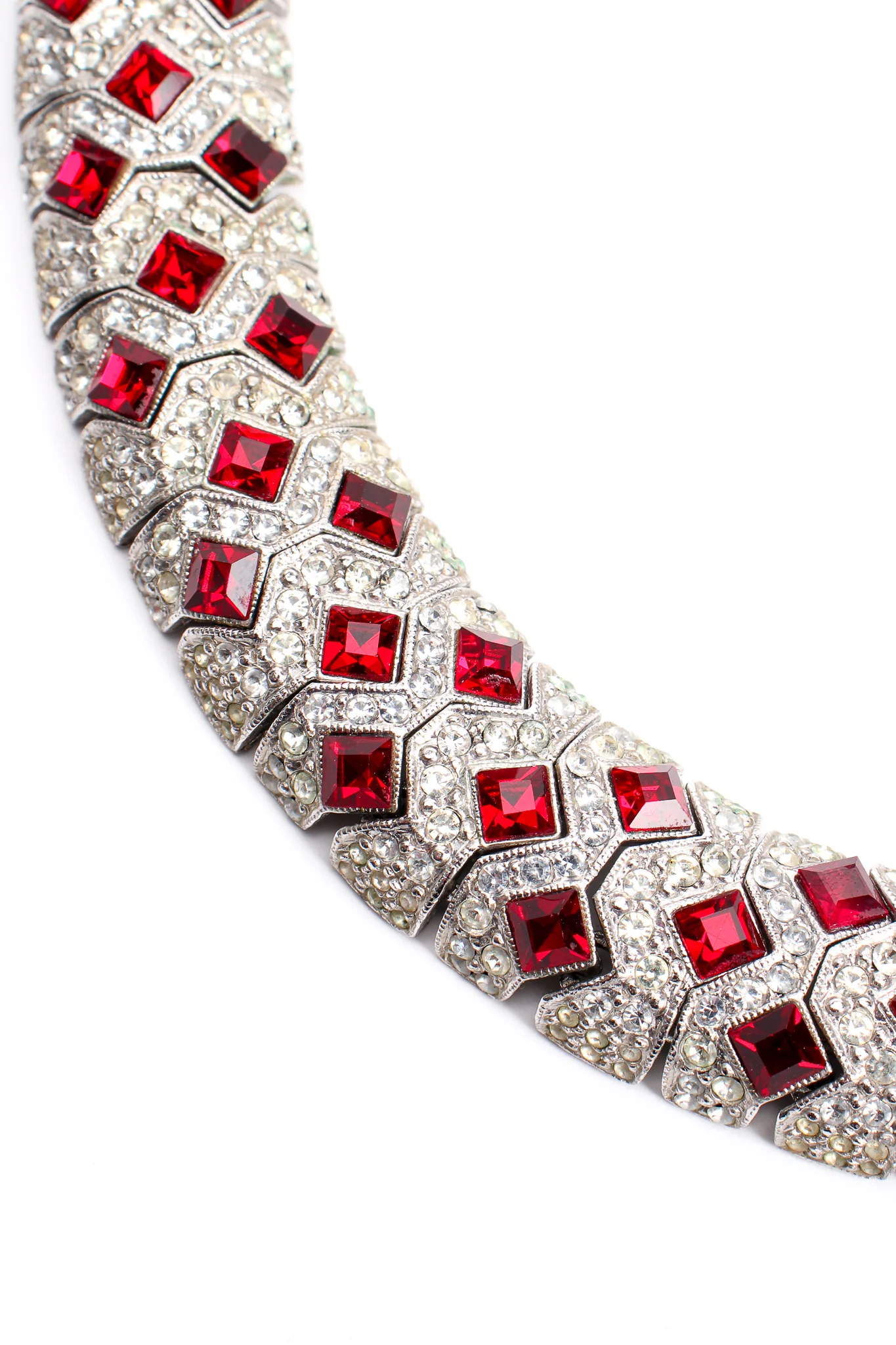 Ruby Cocktail Collar Bracelet & Earring Set - Image 8
