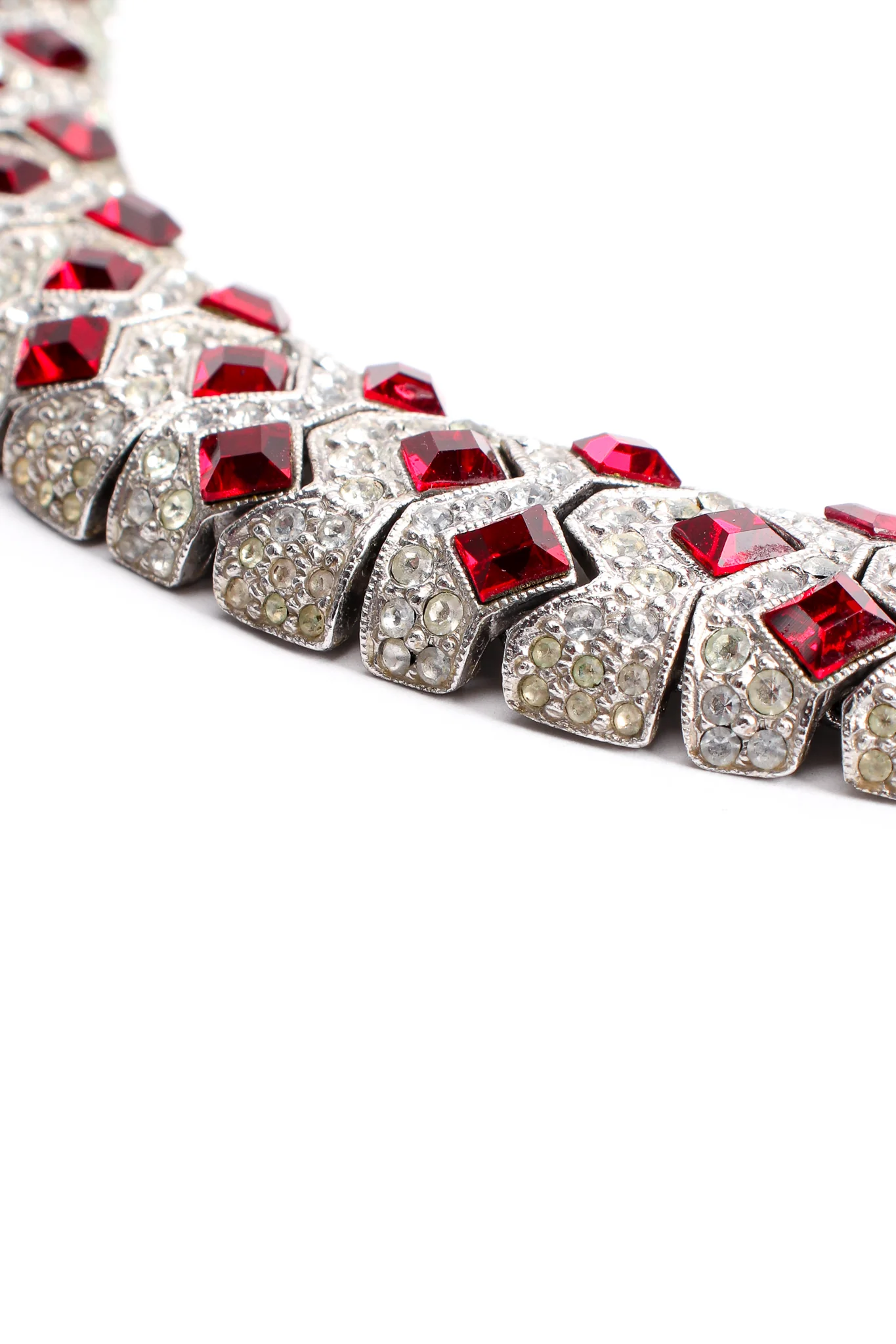 Ruby Cocktail Collar Bracelet & Earring Set - Image 9