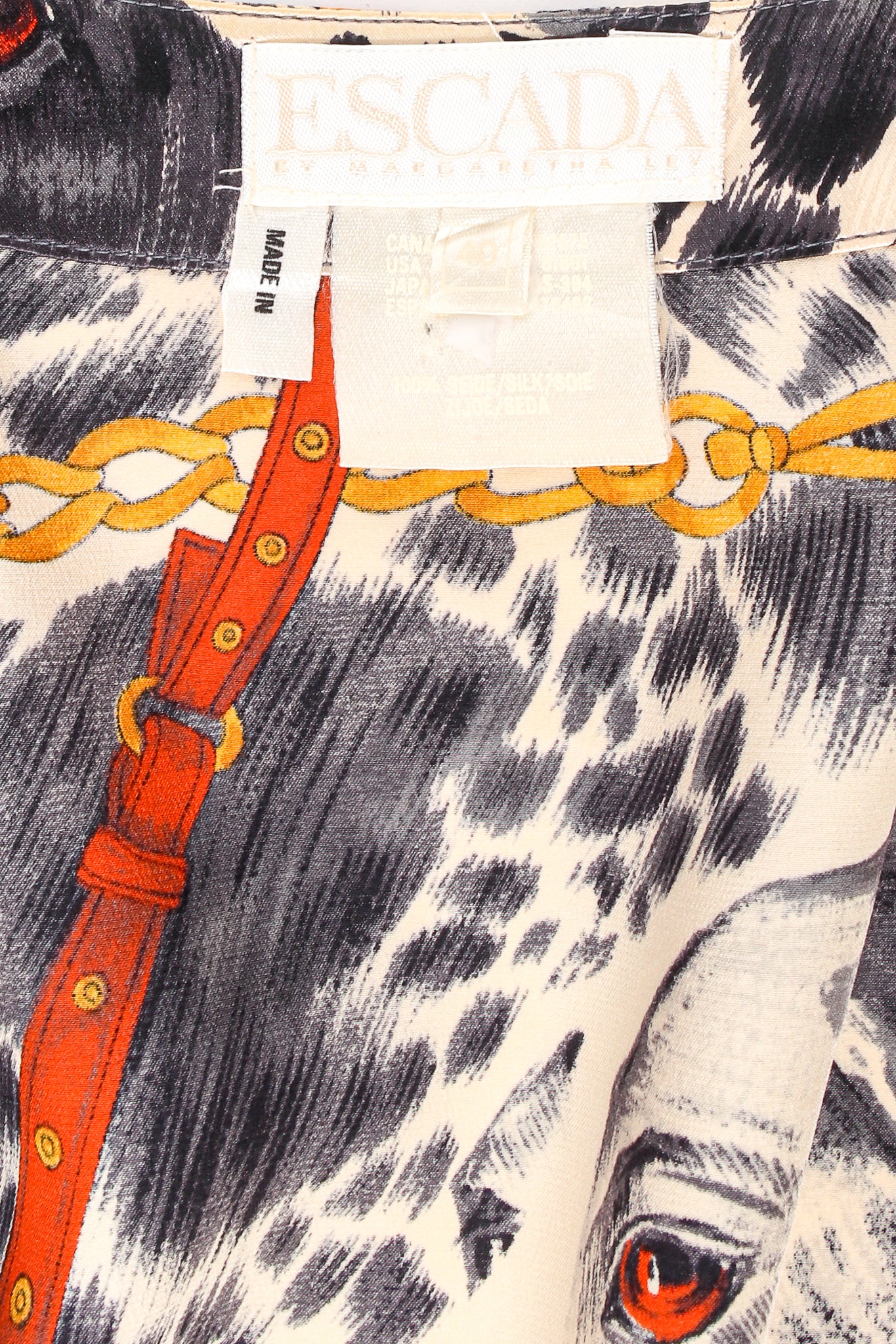 Hound Dog Bridle Print Silk Blouse - Image 9
