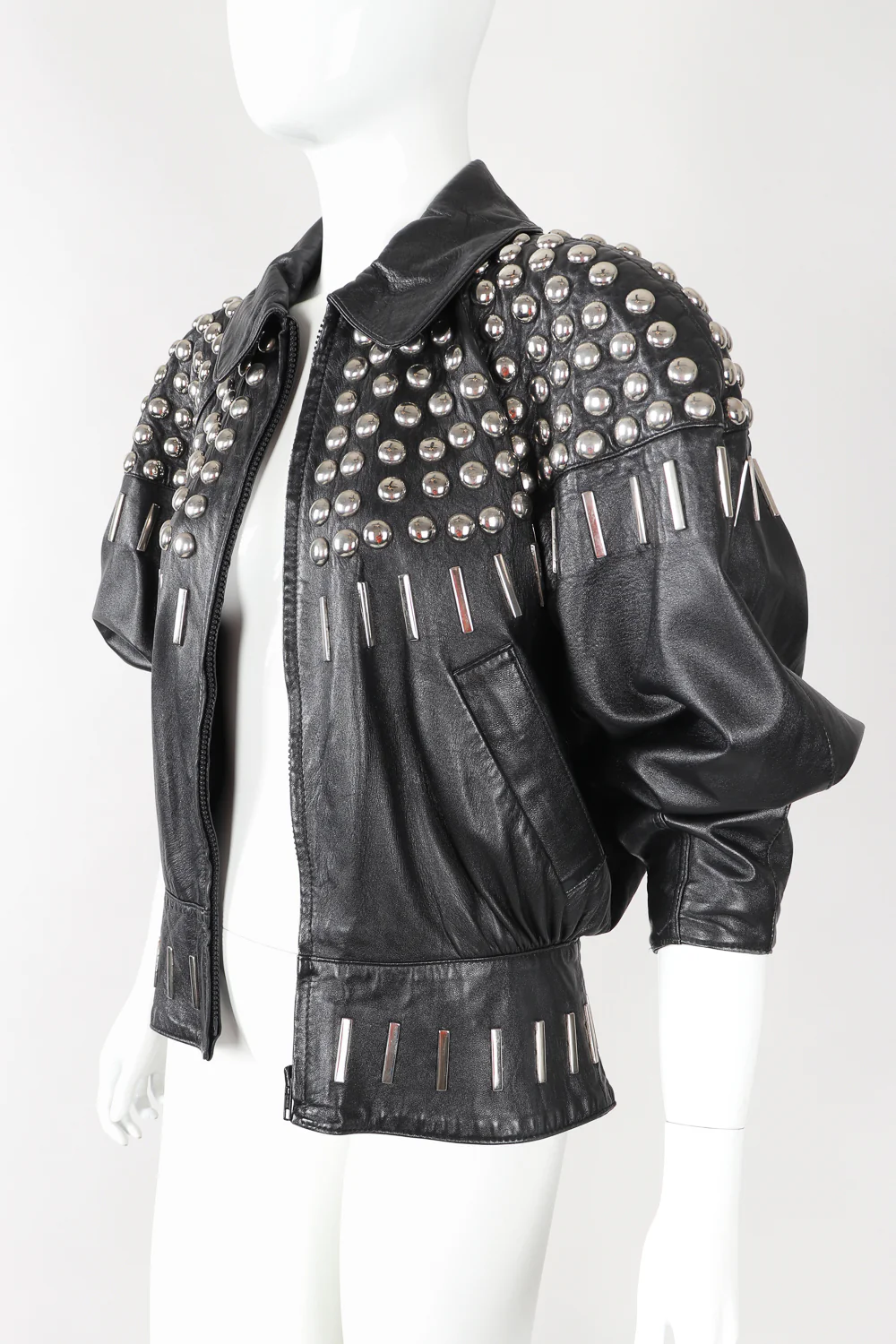 Dome Stud Leather Jacket - Image 2