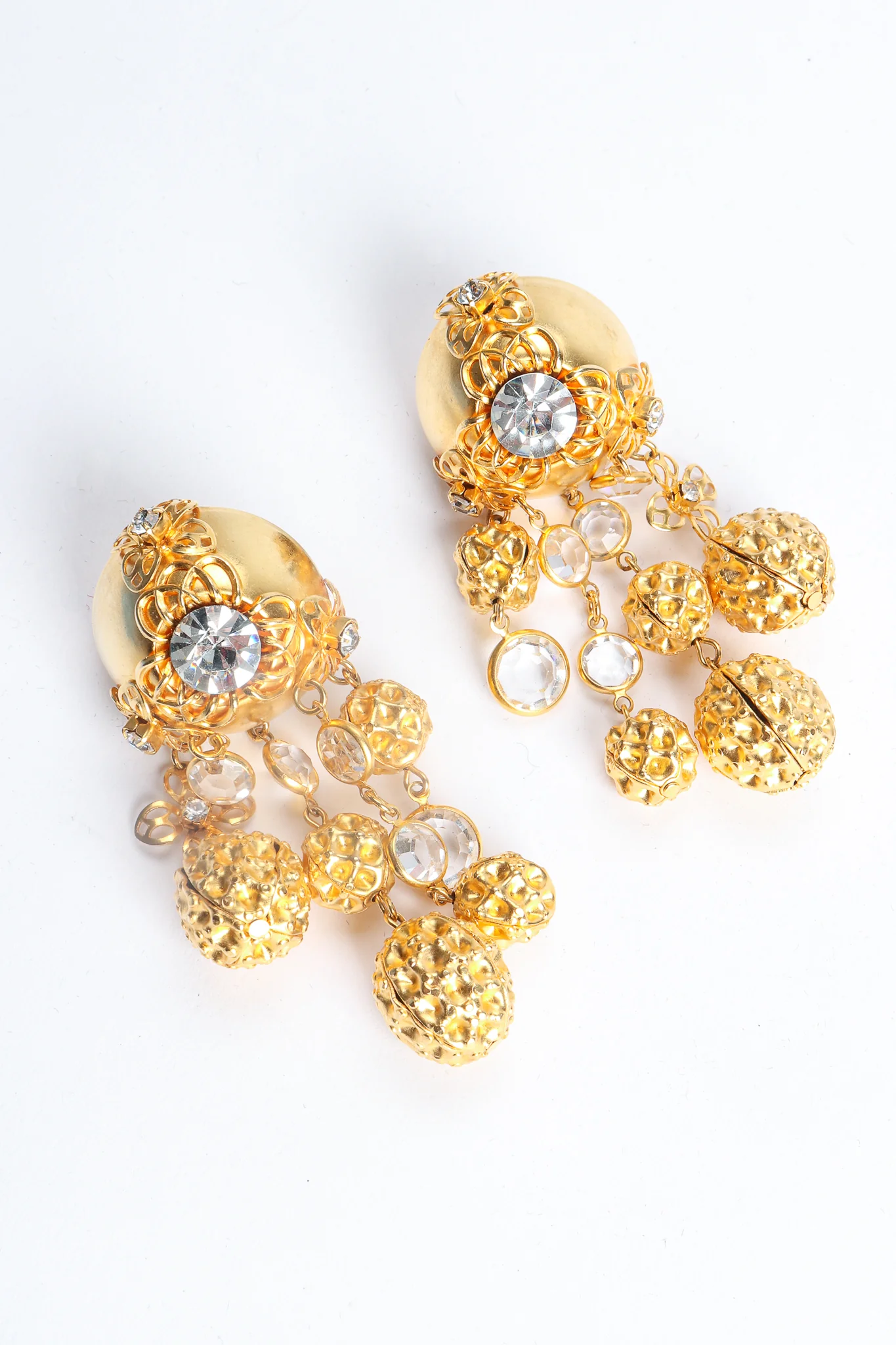 Dome Waffle Drop Earrings - Image 3