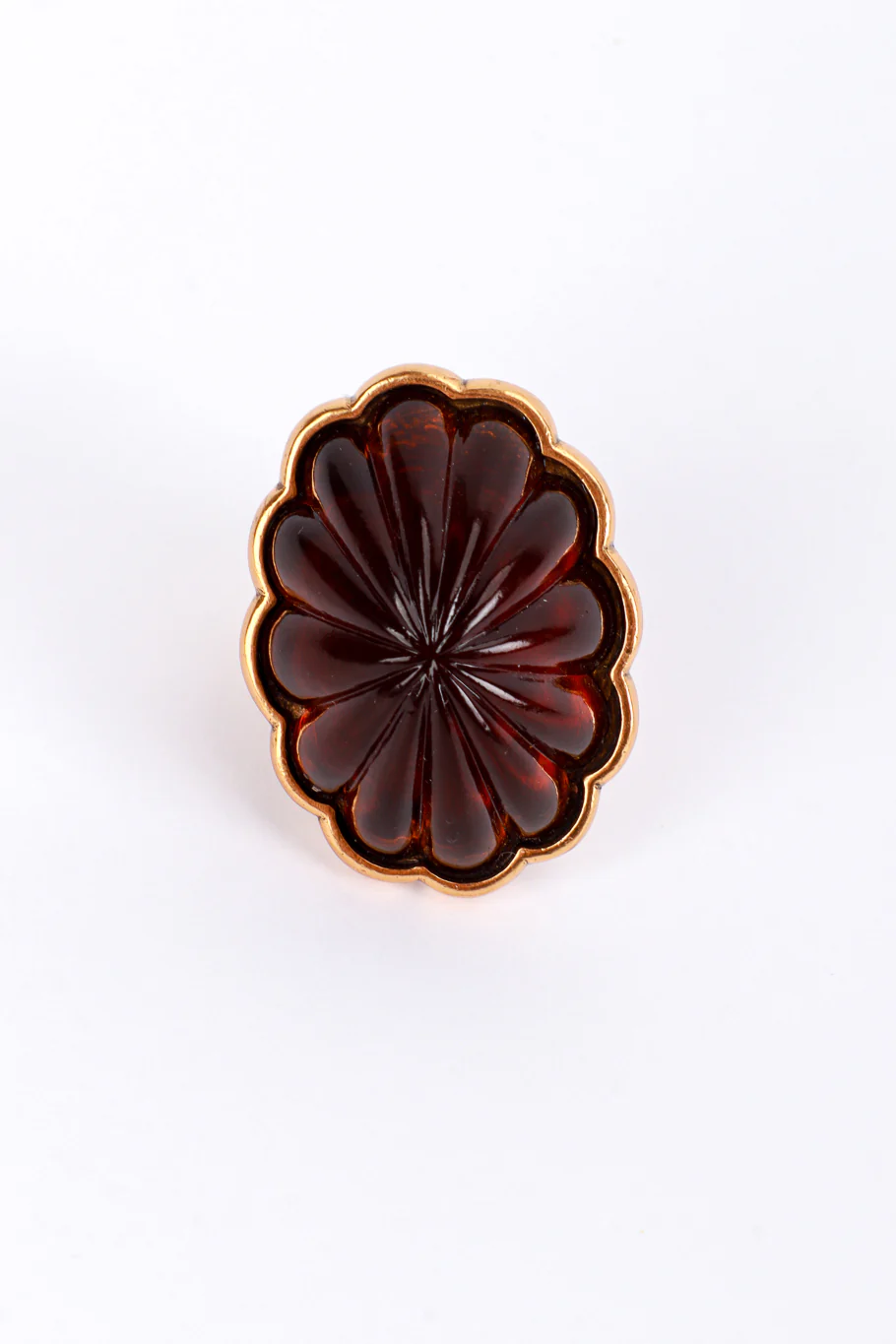 Domed Gripoix Scalloped Cocktail Ring