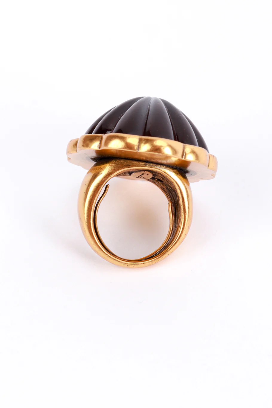 Domed Gripoix Scalloped Cocktail Ring - Image 4