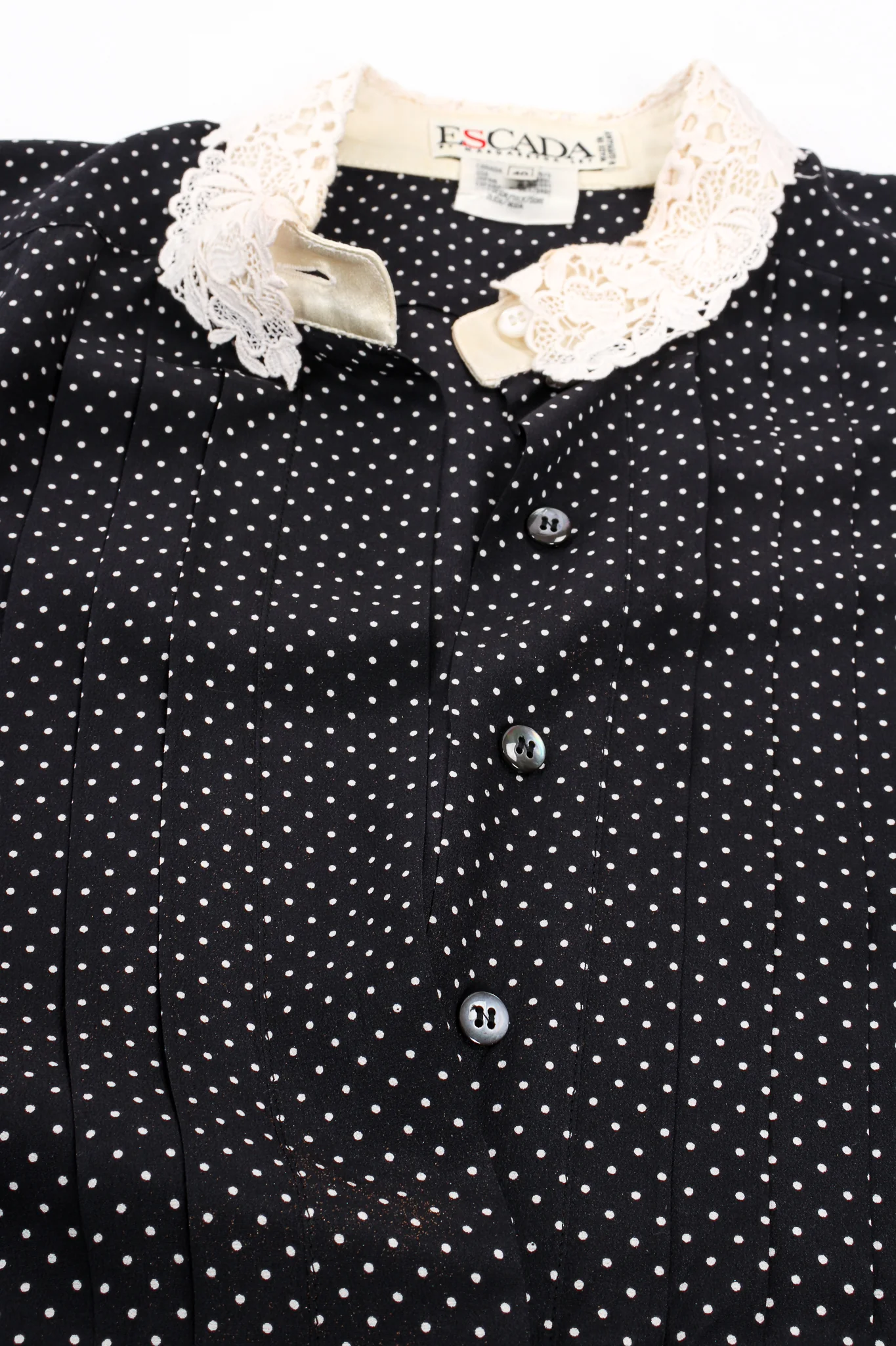 Dotted Crochet Collar Blouse - Image 11