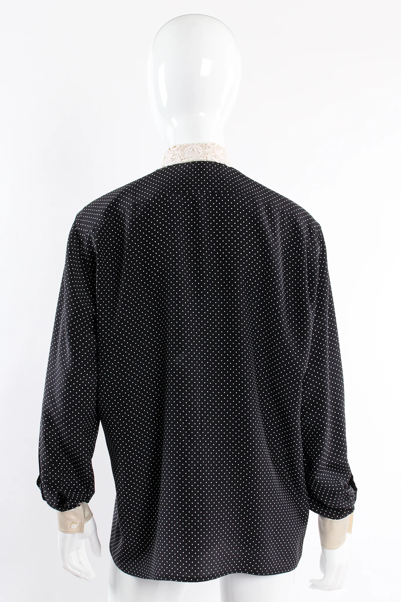 Dotted Crochet Collar Blouse - Image 8