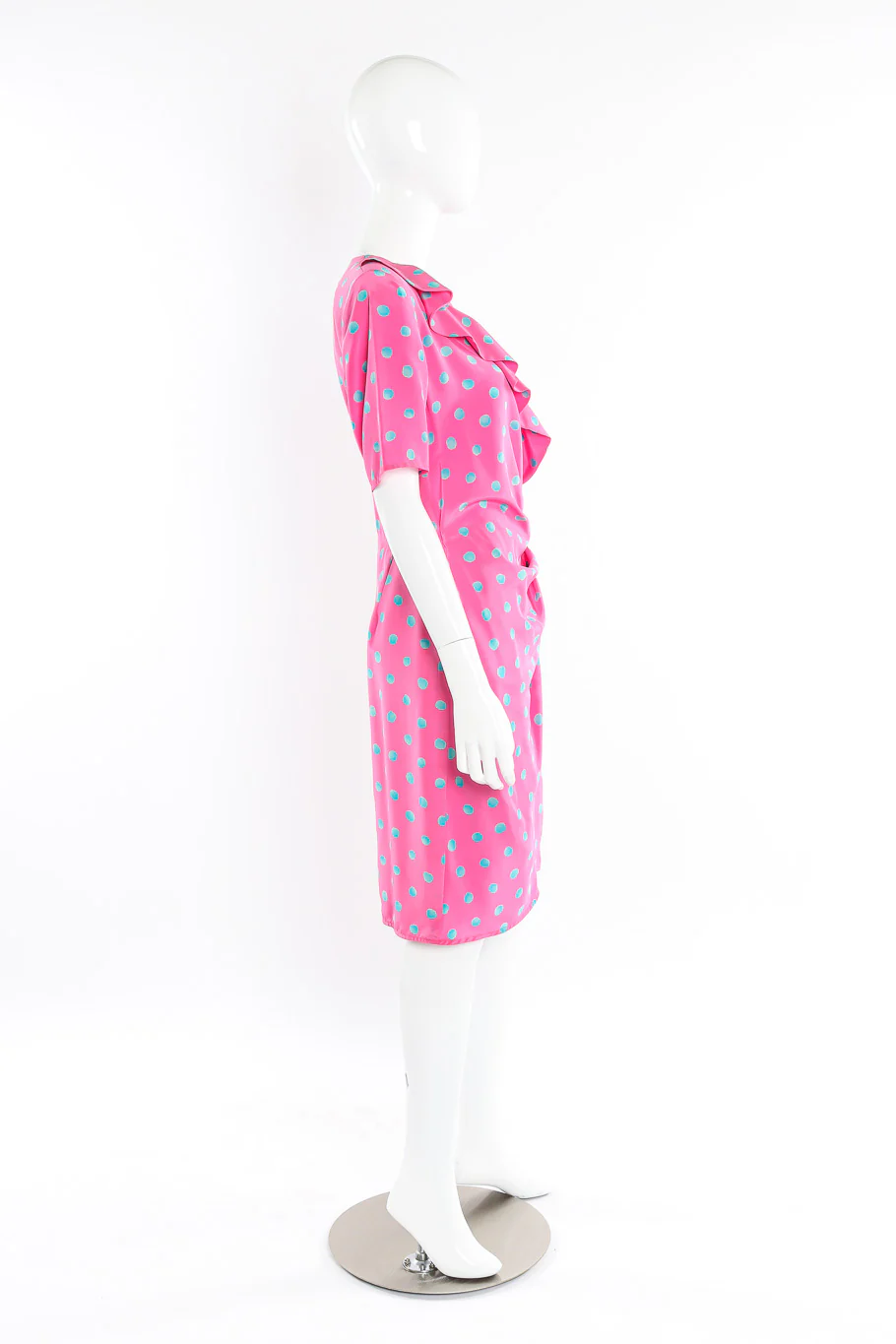 Dotted Drape Wrap Dress - Image 2