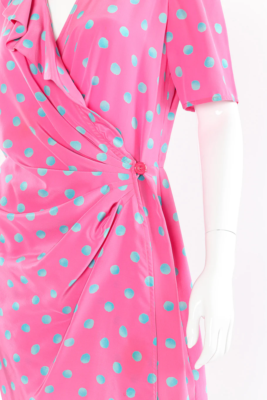 Dotted Drape Wrap Dress - Image 5