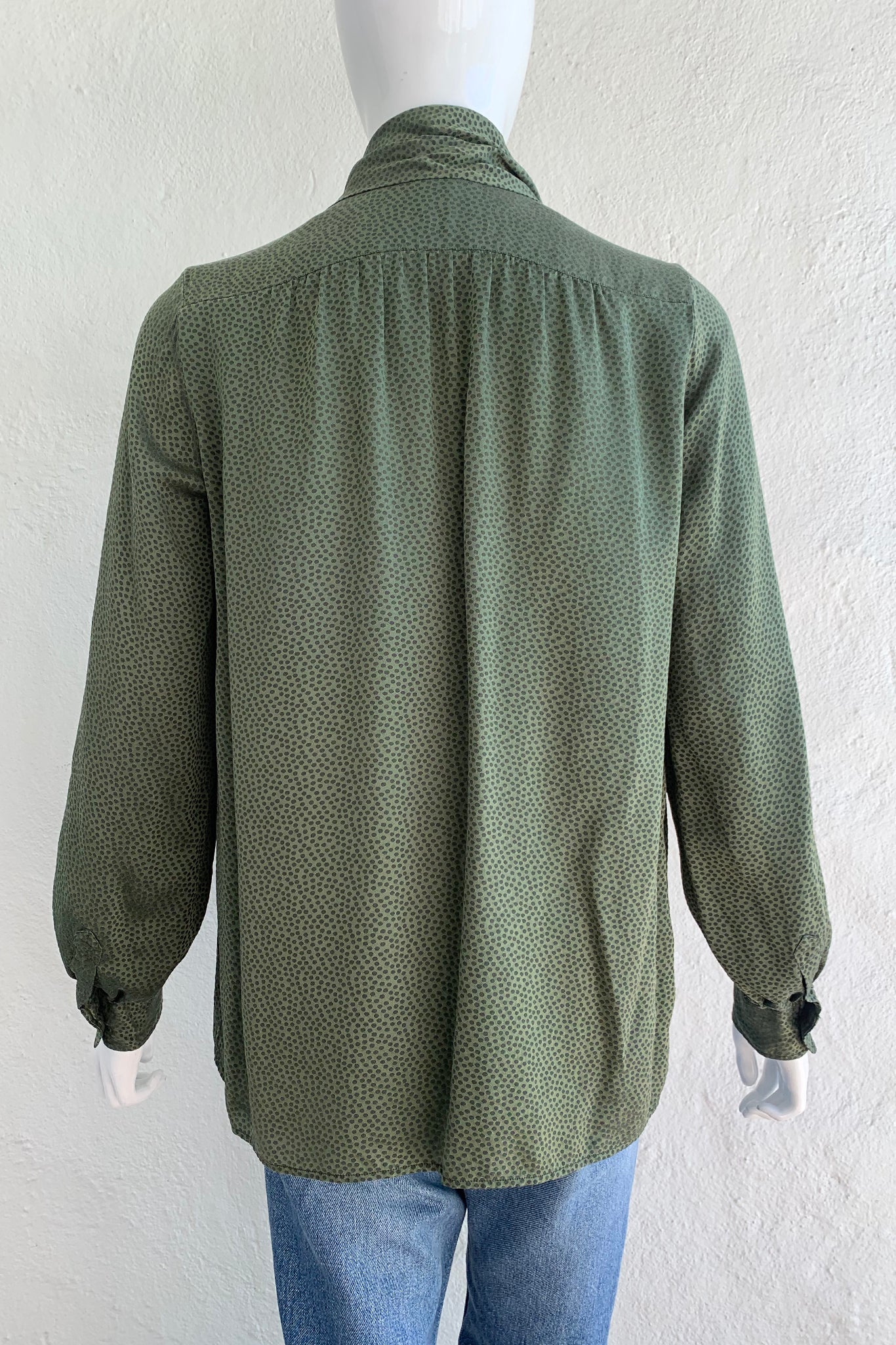Dotted Silk Bow Blouse - Image 7