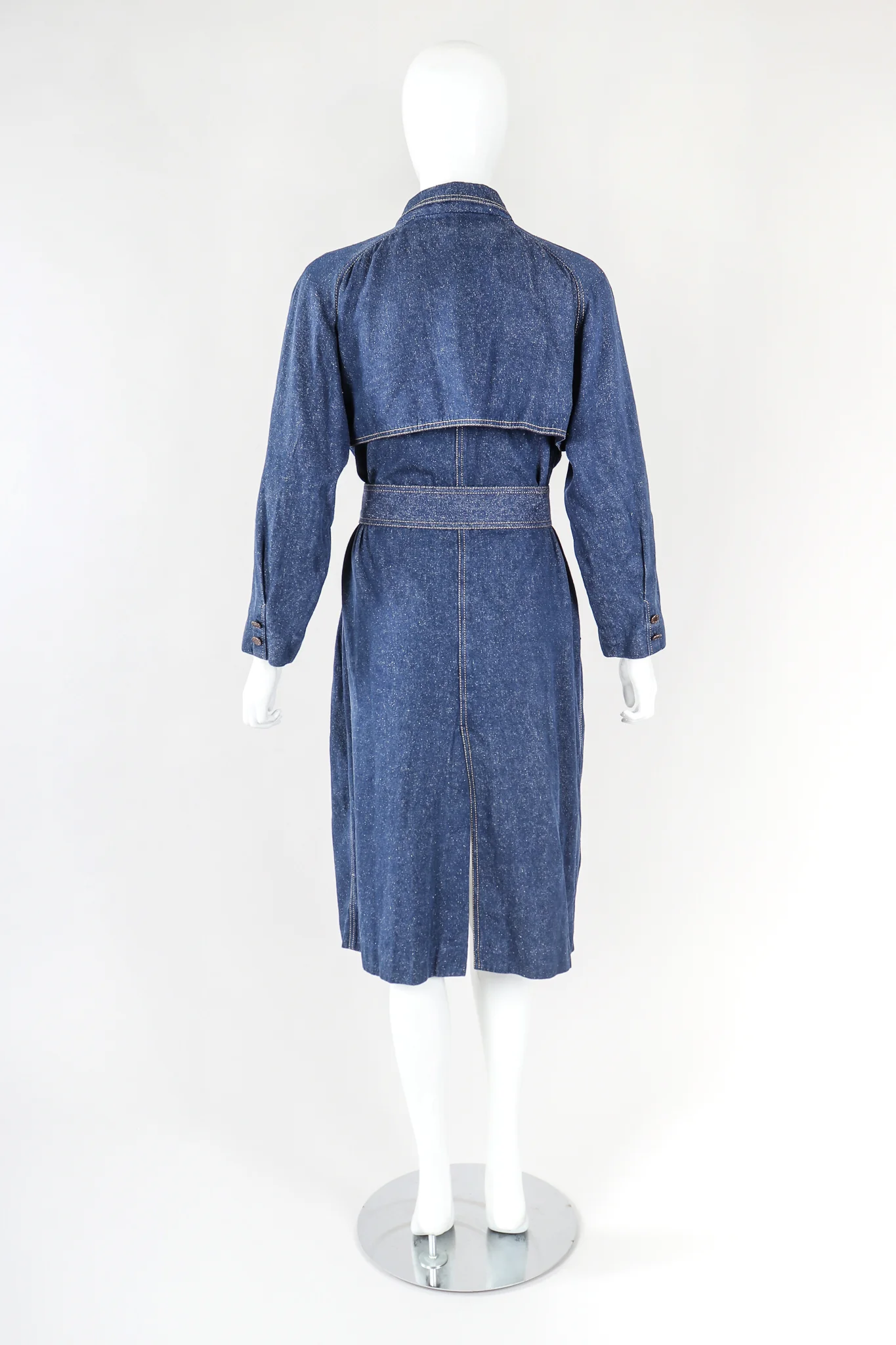 Double Breasted Denim Cocoon Coat - Image 5