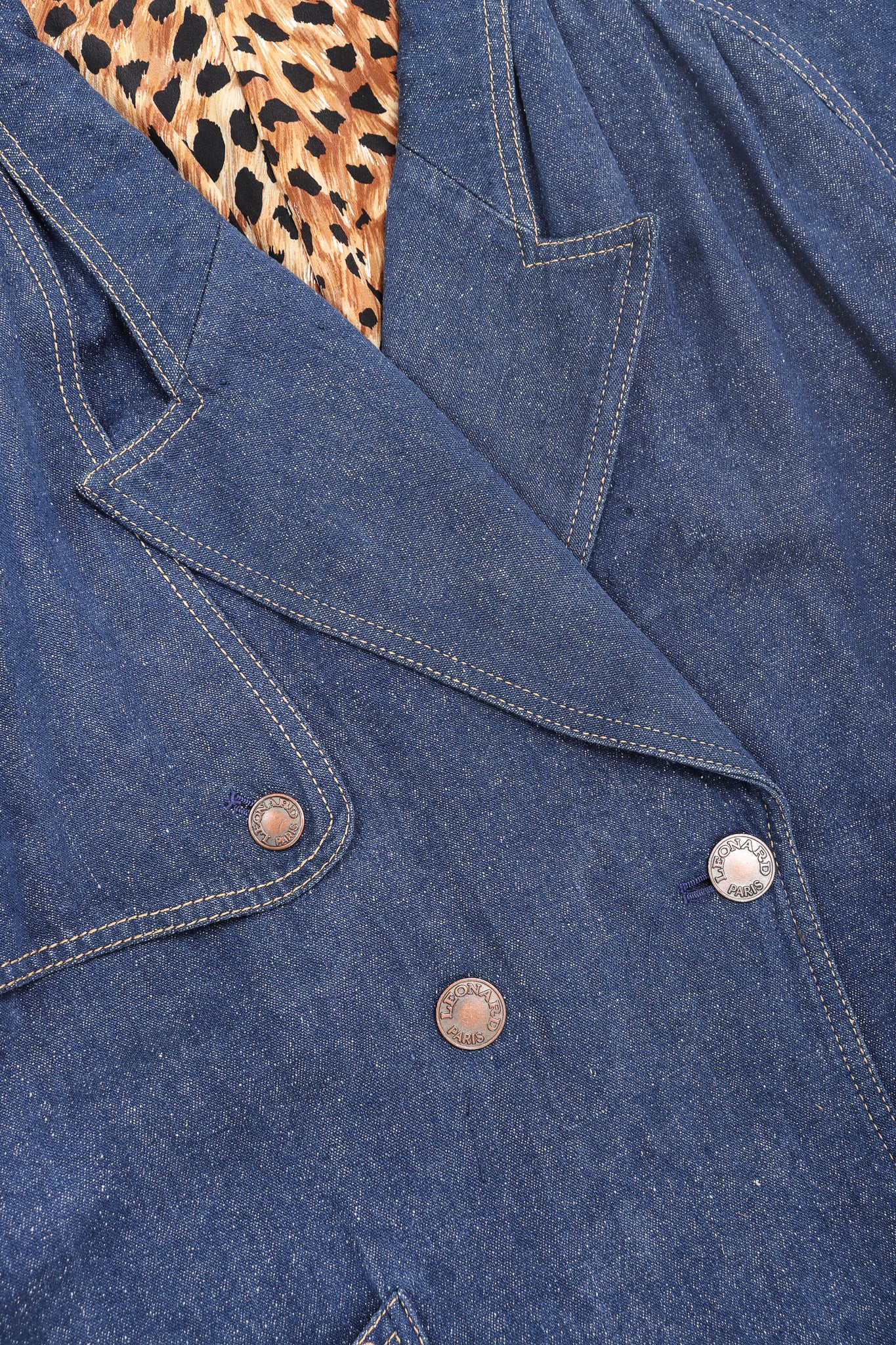 Double Breasted Denim Cocoon Coat - Image 7