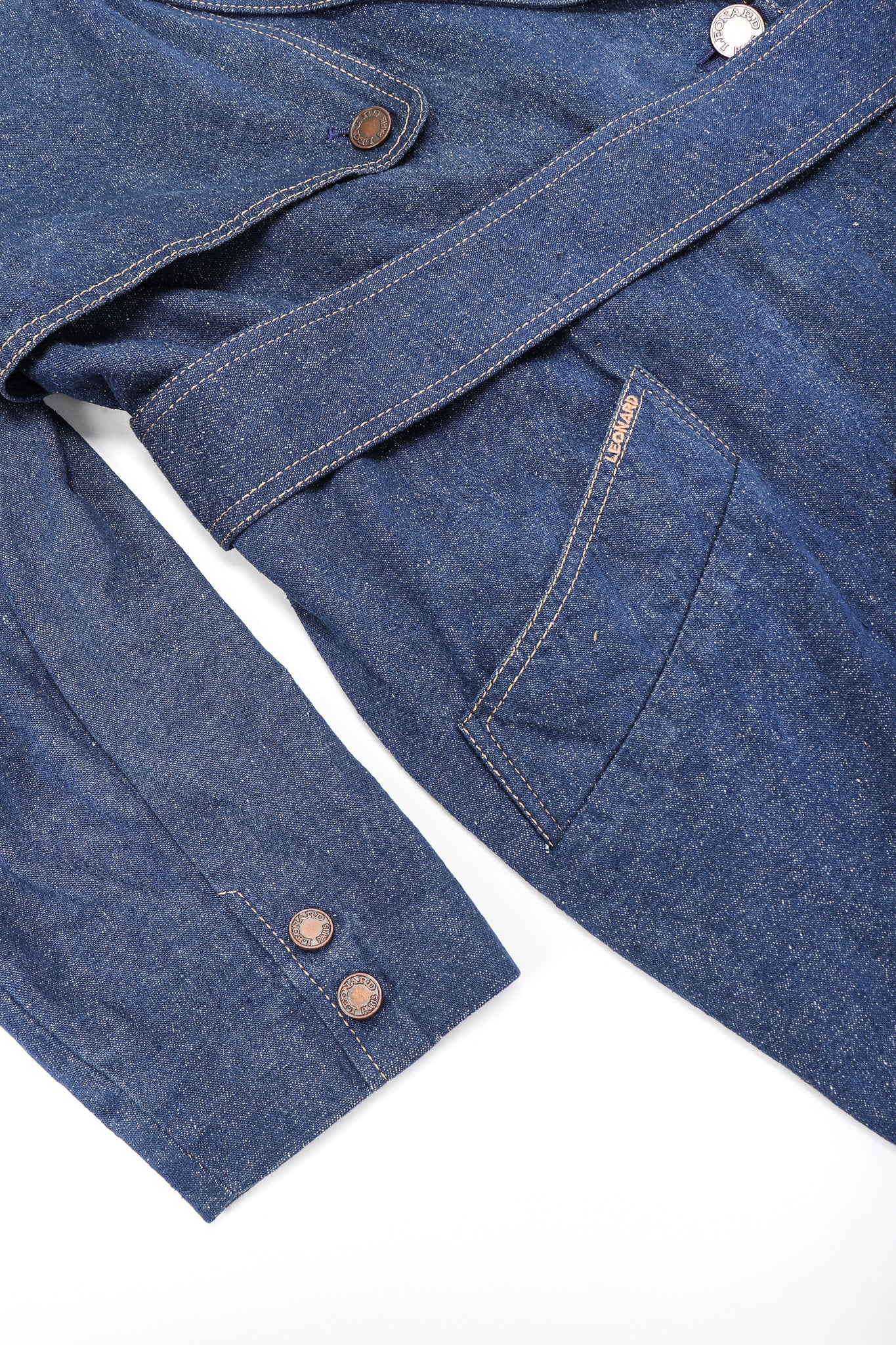 Double Breasted Denim Cocoon Coat - Image 8