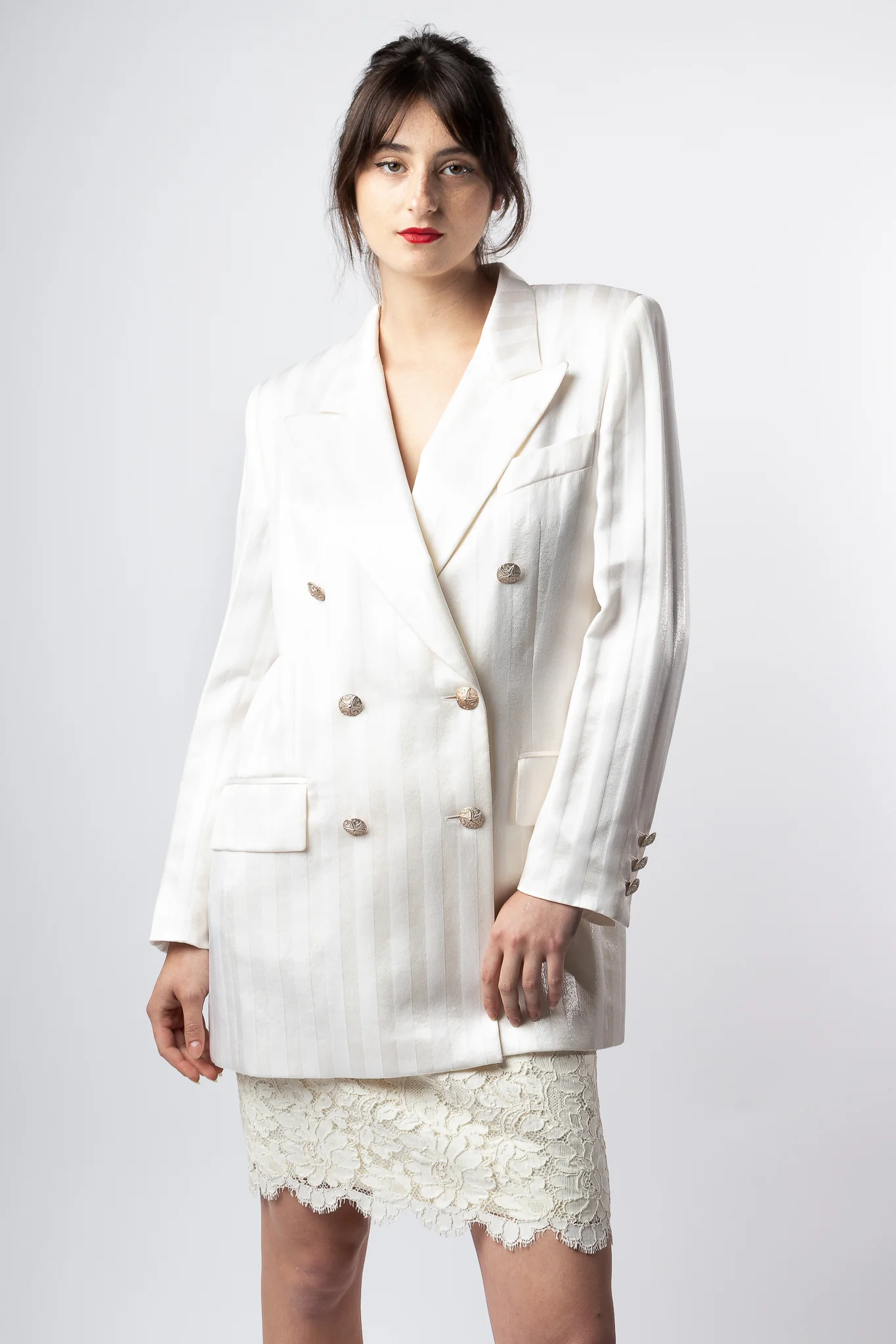 Double Breasted Jacquard Blazer - Image 2