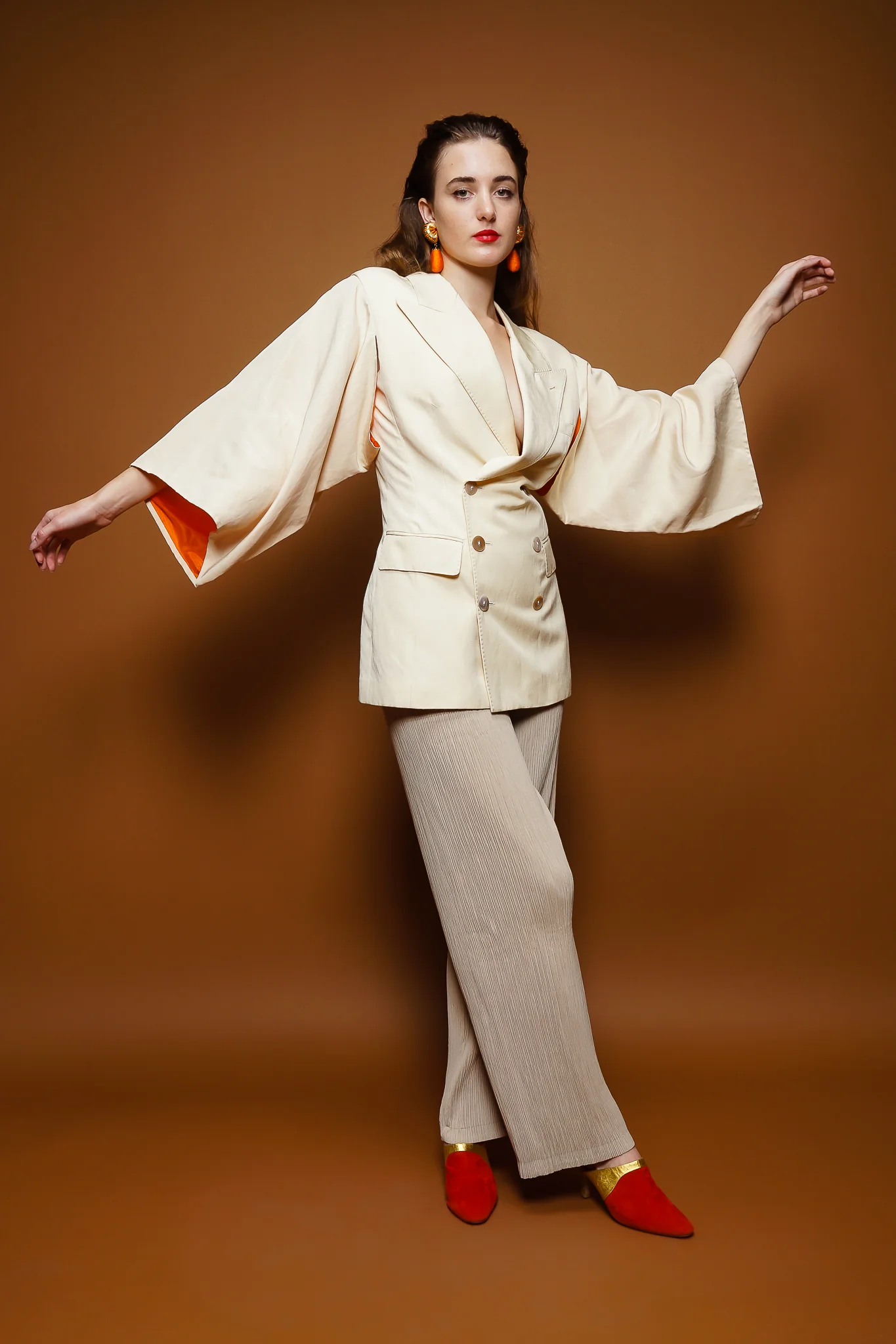 Double Breasted Kimono Sleeve Jacket - Image 4