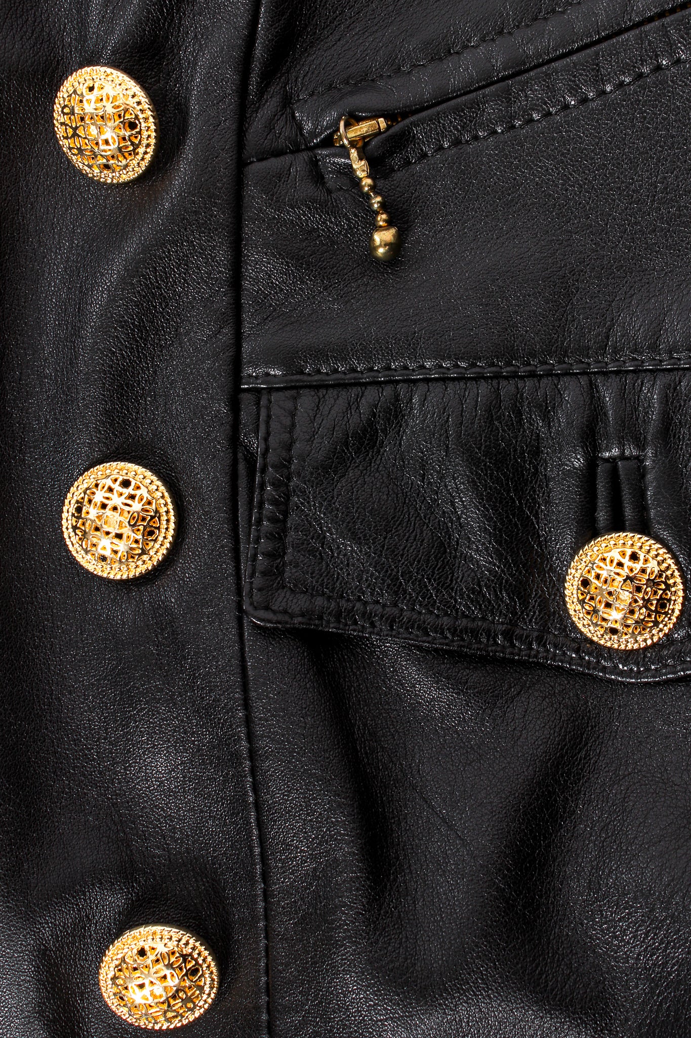 Double Breasted Leather Trench Coat - Image 6