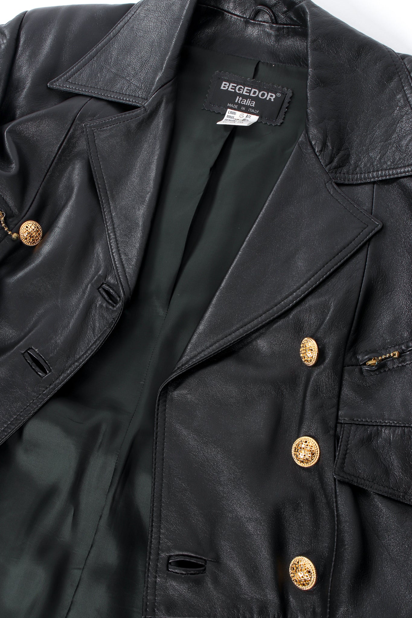 Double Breasted Leather Trench Coat - Image 7