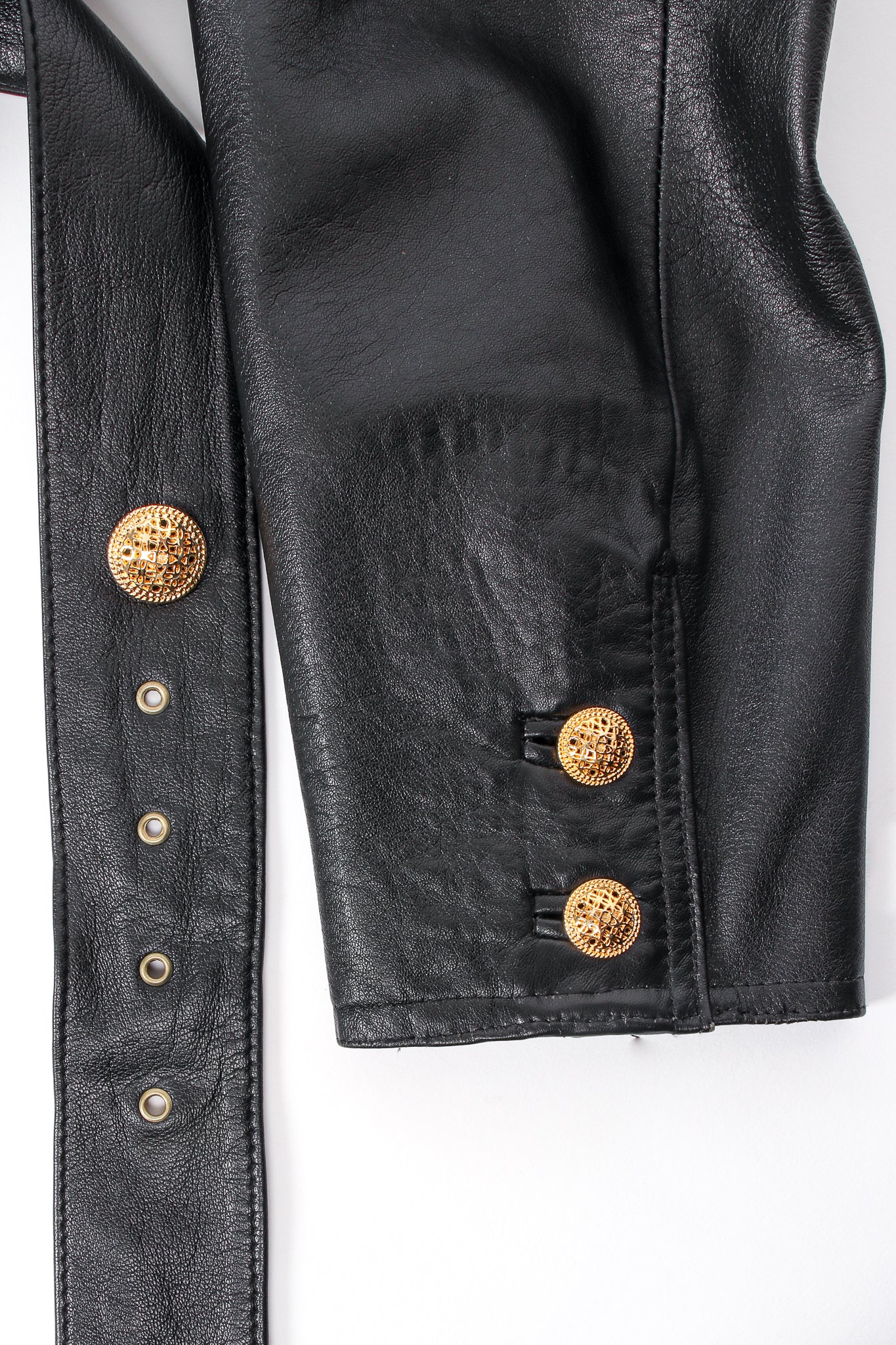 Double Breasted Leather Trench Coat - Image 9