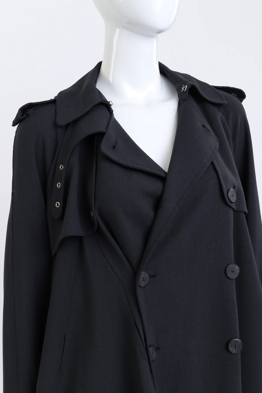 Double Breasted Wool Swing Coat - Image 6