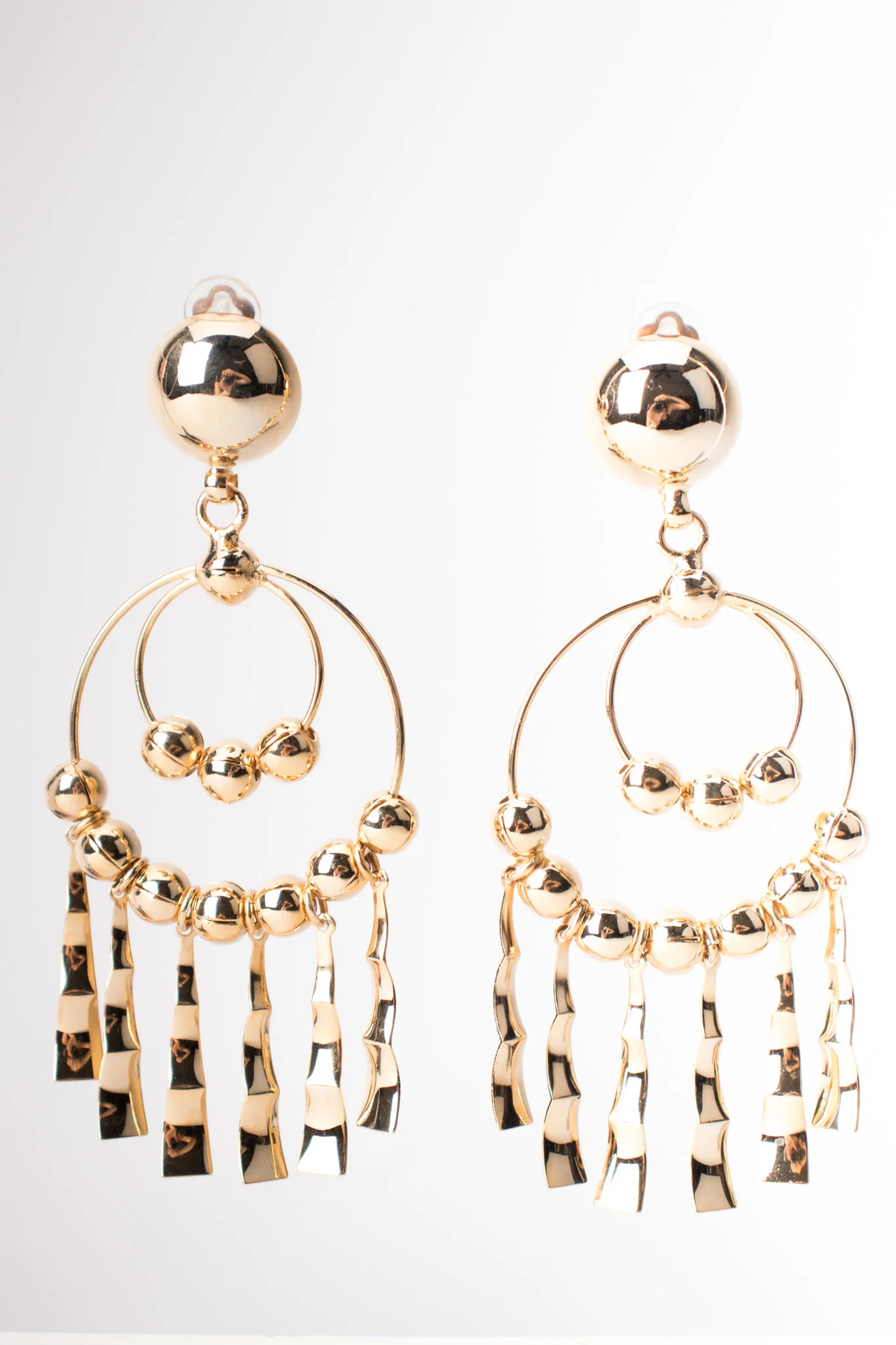 Double Hoop Fringe Earrings - Image 3