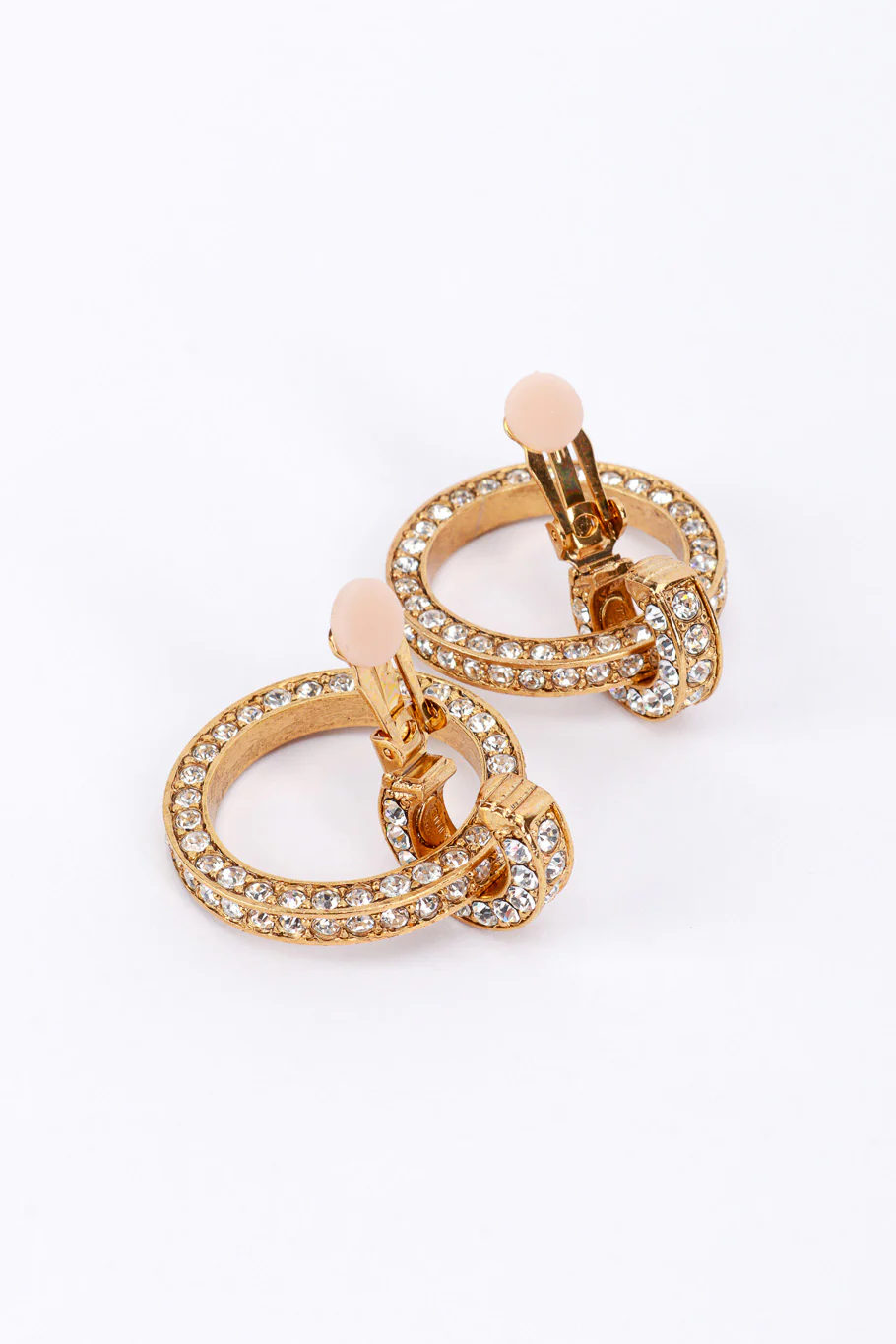 Double Hoop Rhinestone Earrings - Image 4