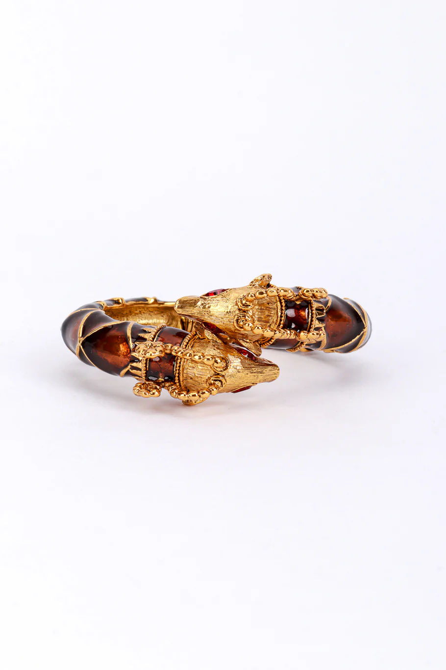 Double Rams Head Enamel Bracelet - Image 3