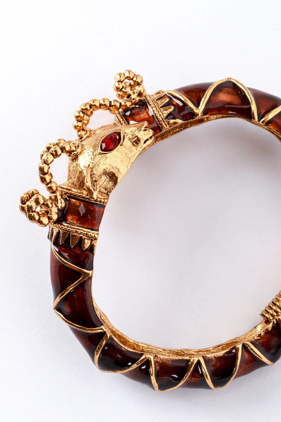 Double Rams Head Enamel Bracelet - Image 4
