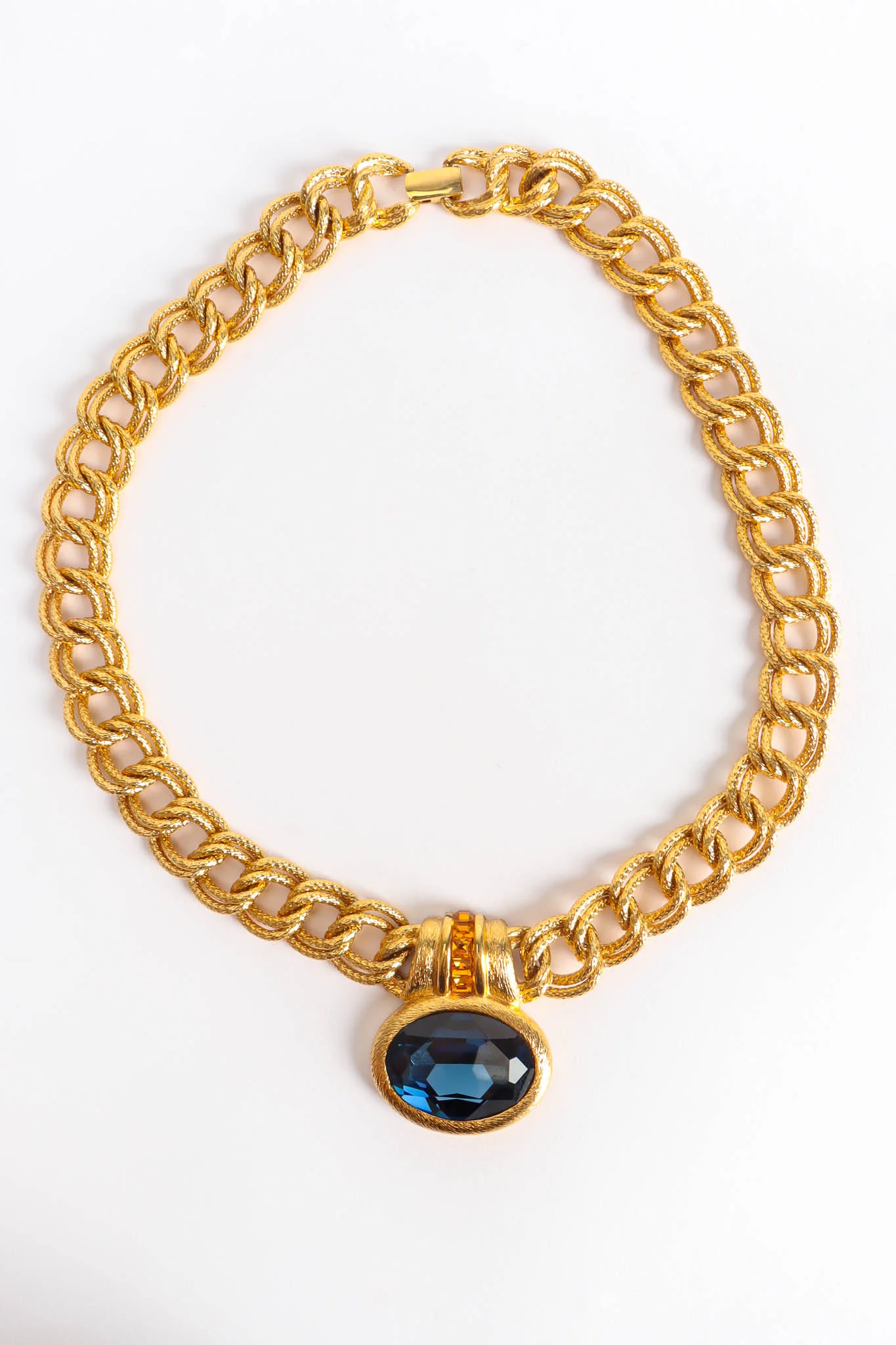 Rope Link Crystal Pendant Necklace - Image 3