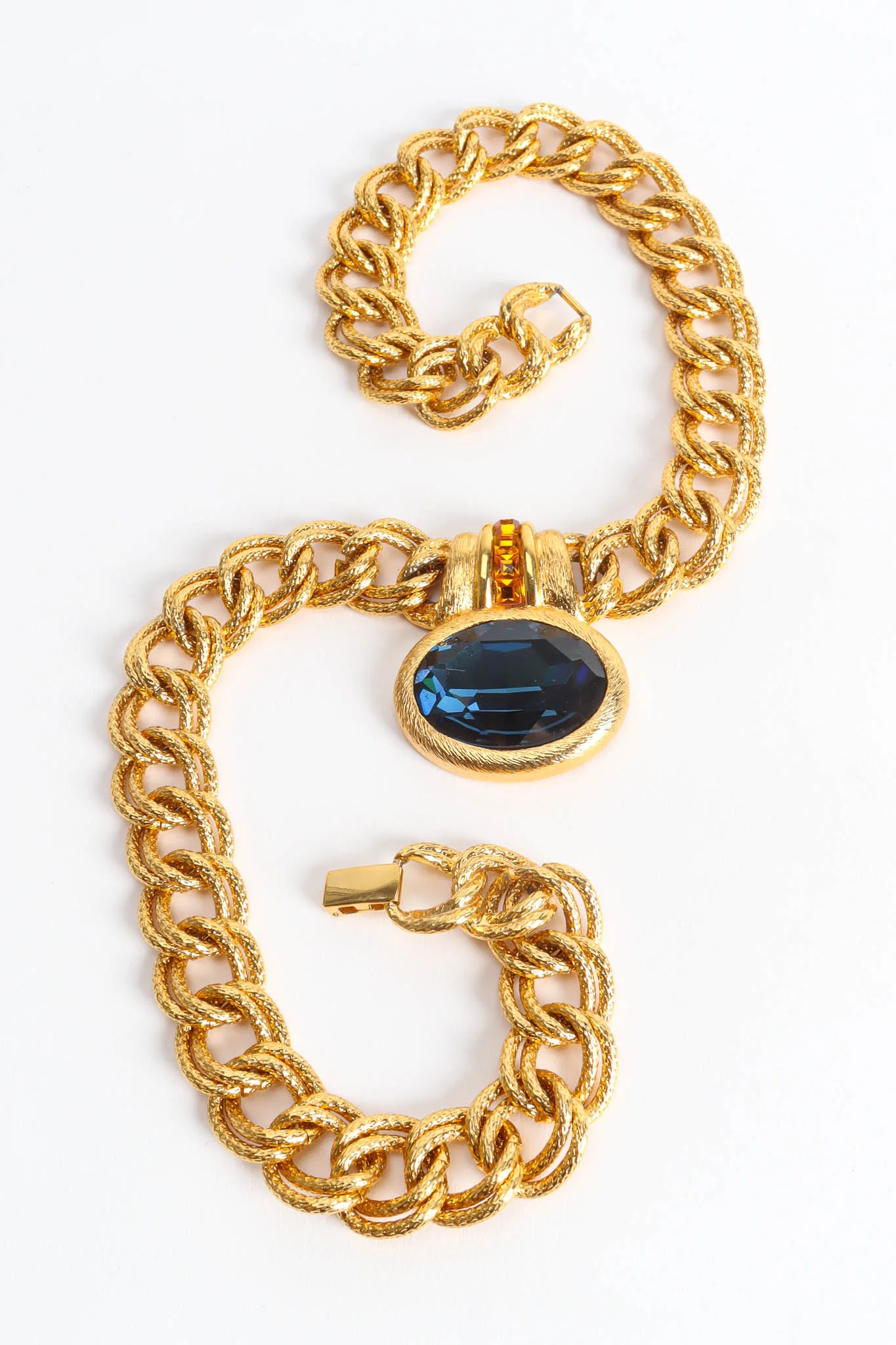 Rope Link Crystal Pendant Necklace - Image 5