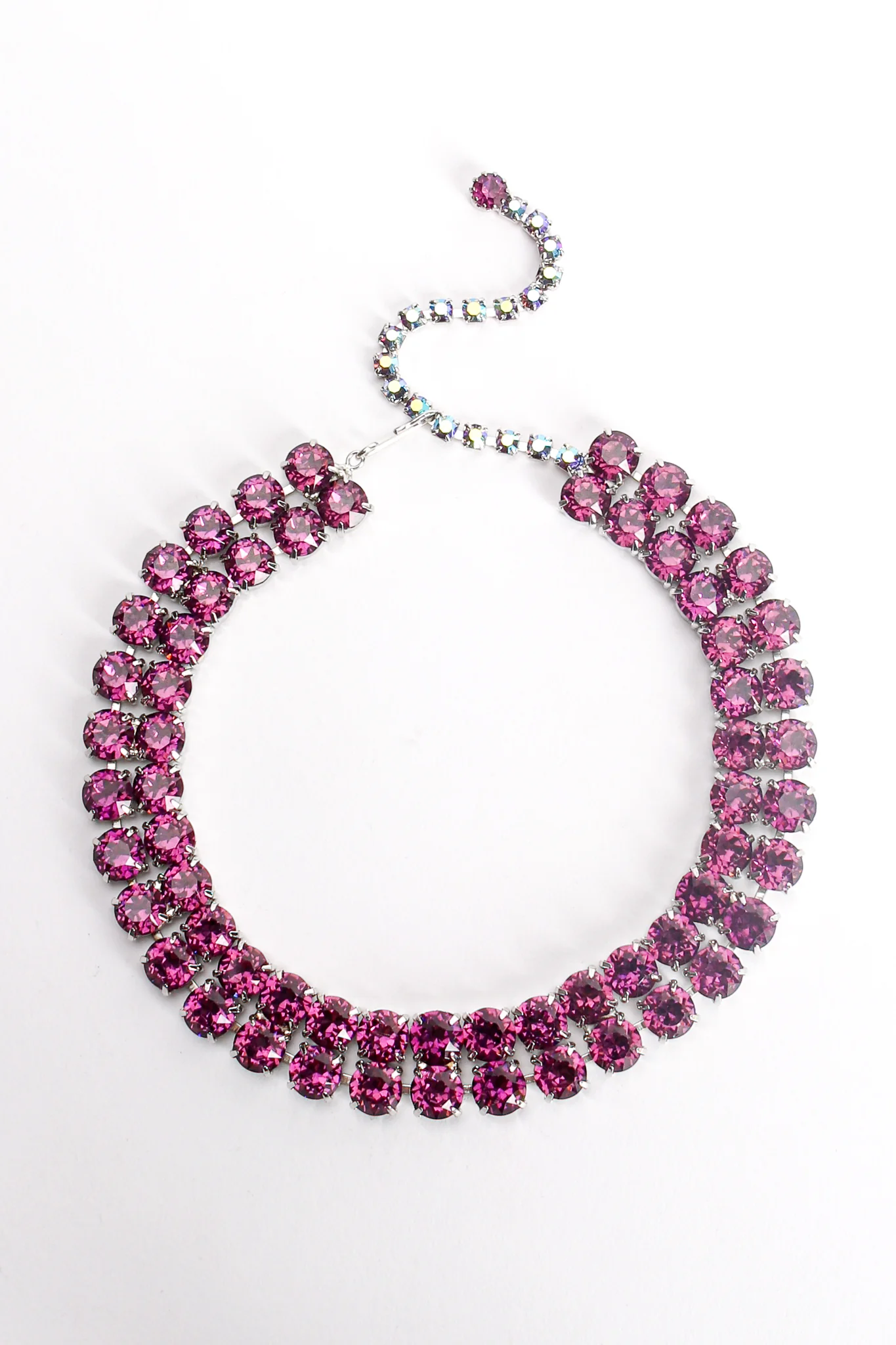 Double Row Amethyst Choker Necklace - Image 3