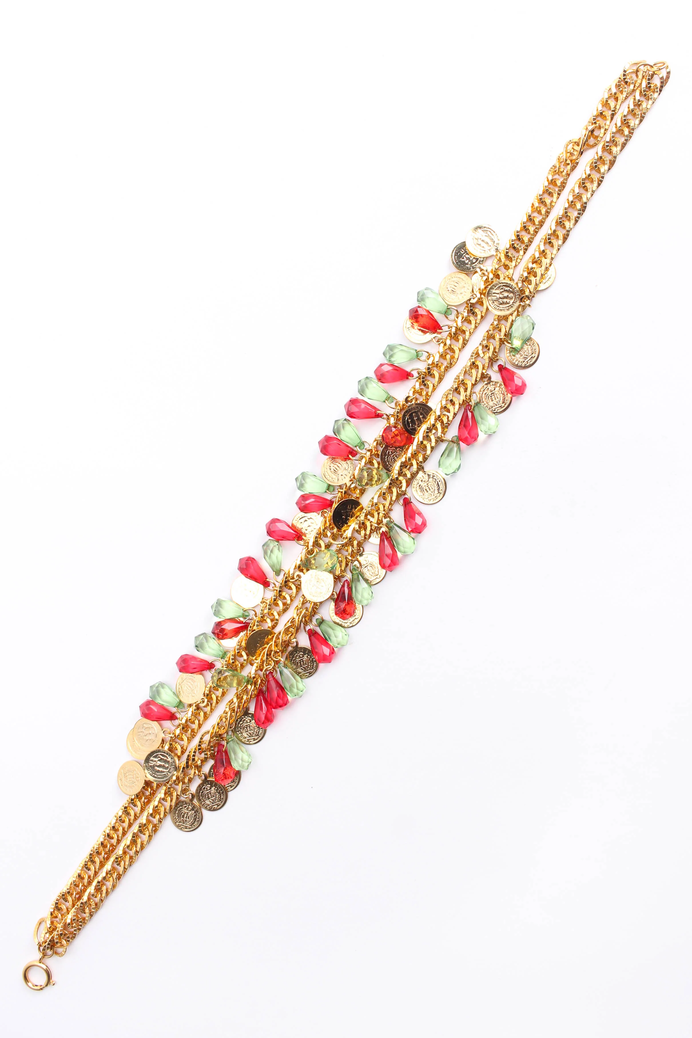 Double Tiered Crystal Coin Necklace - Image 4