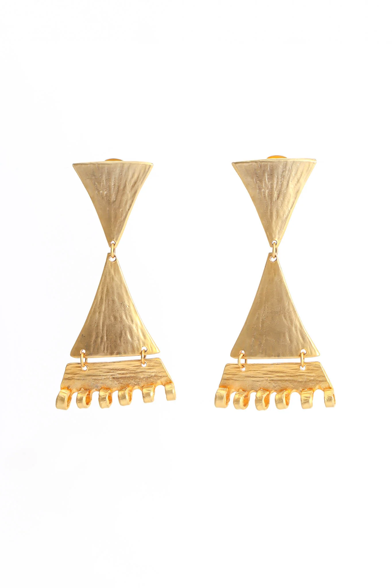 Double Triangle Drop Earrings