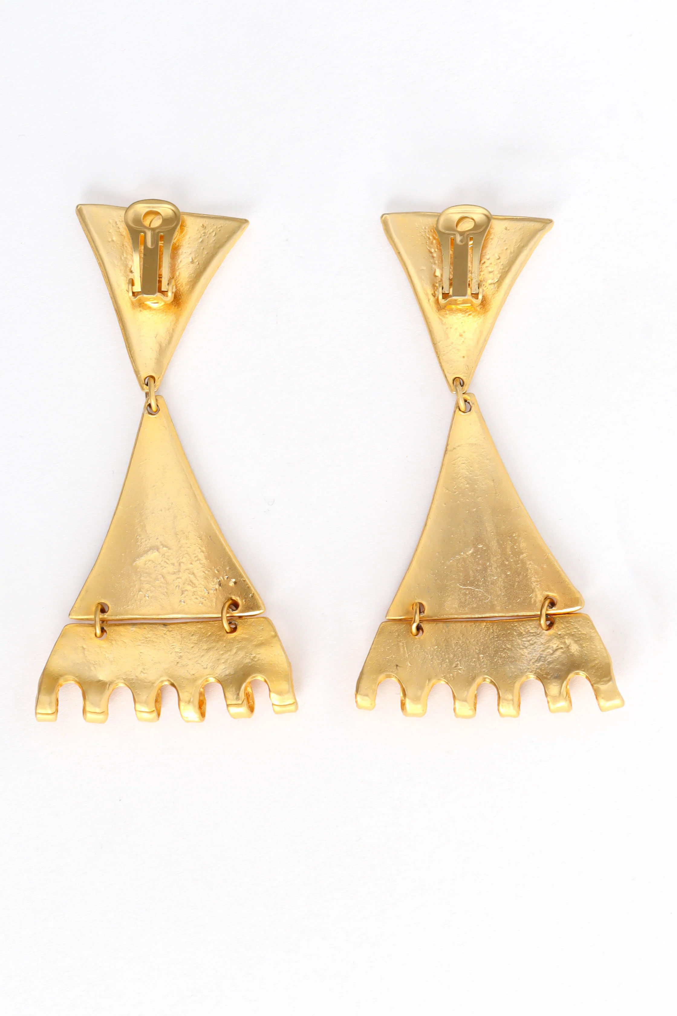 Double Triangle Drop Earrings - Image 4