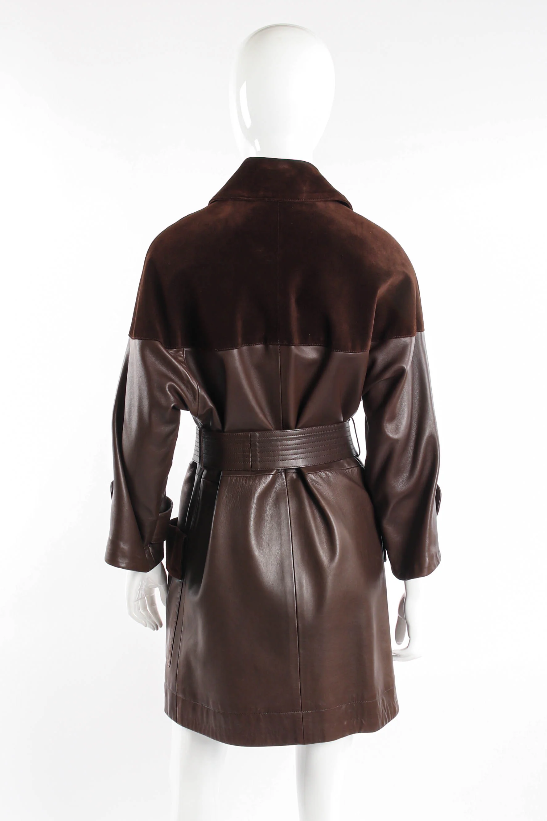 Suede & Leather Trench Coat - Image 5