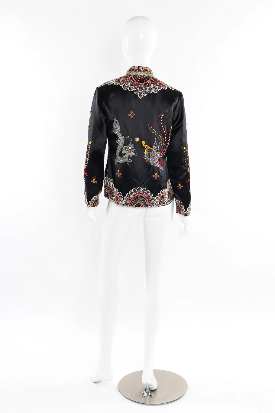 Dragon Phoenix Embellished Silk Jacket - Image 3