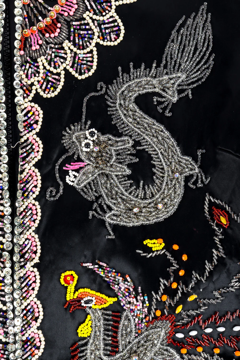 Dragon Phoenix Embellished Silk Jacket - Image 4