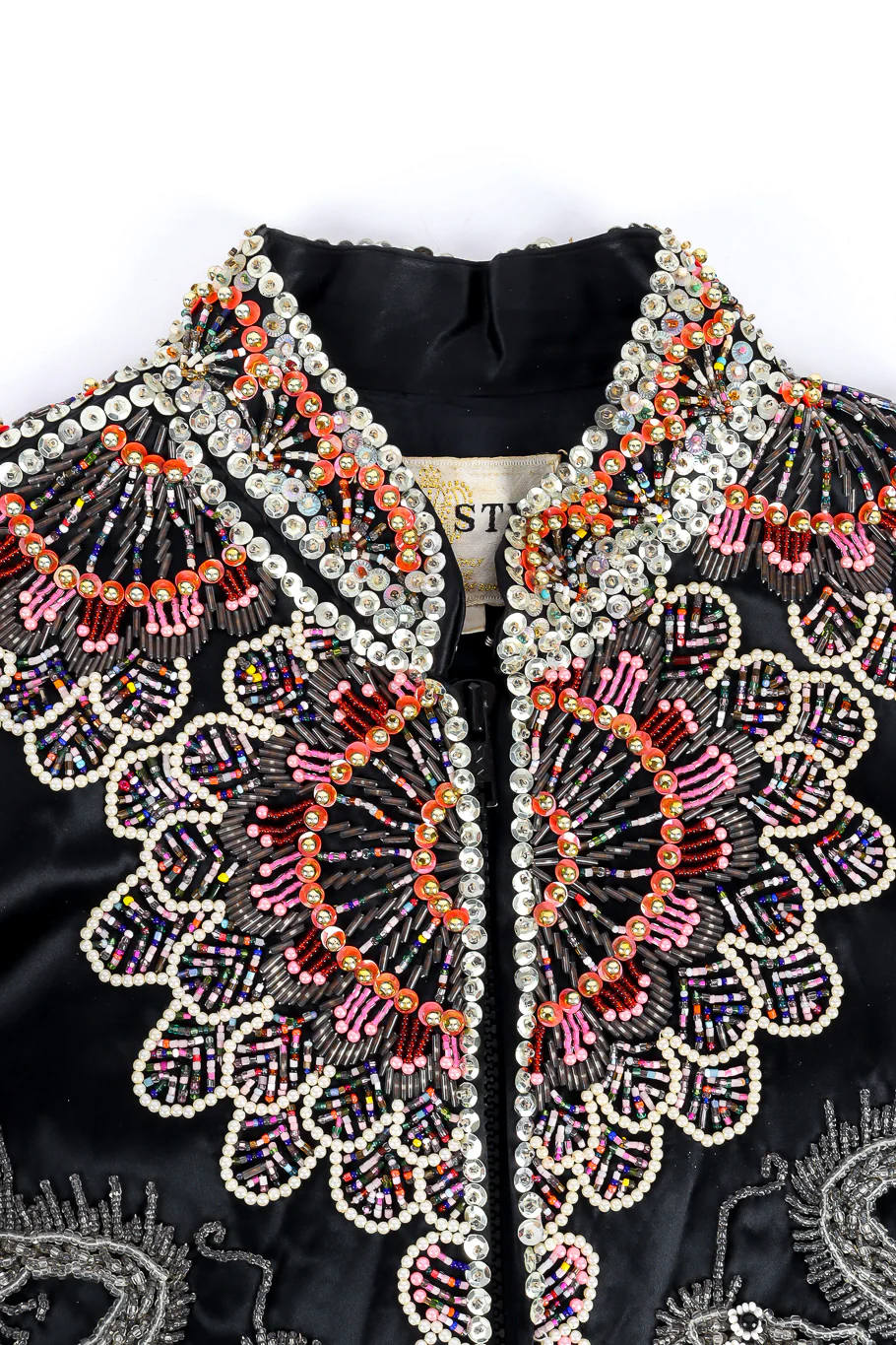 Dragon Phoenix Embellished Silk Jacket - Image 5