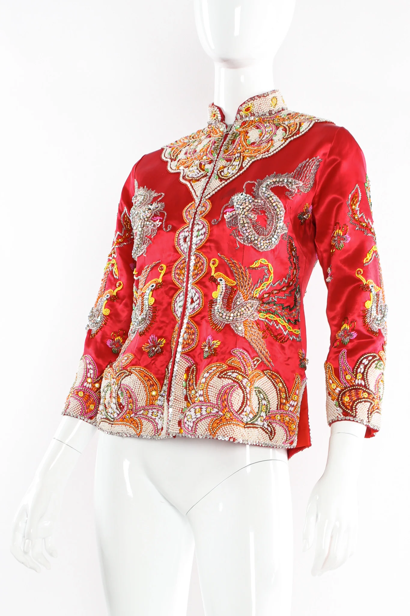 Dragon Phoenix Rhinestone Beaded Jacket - Image 2