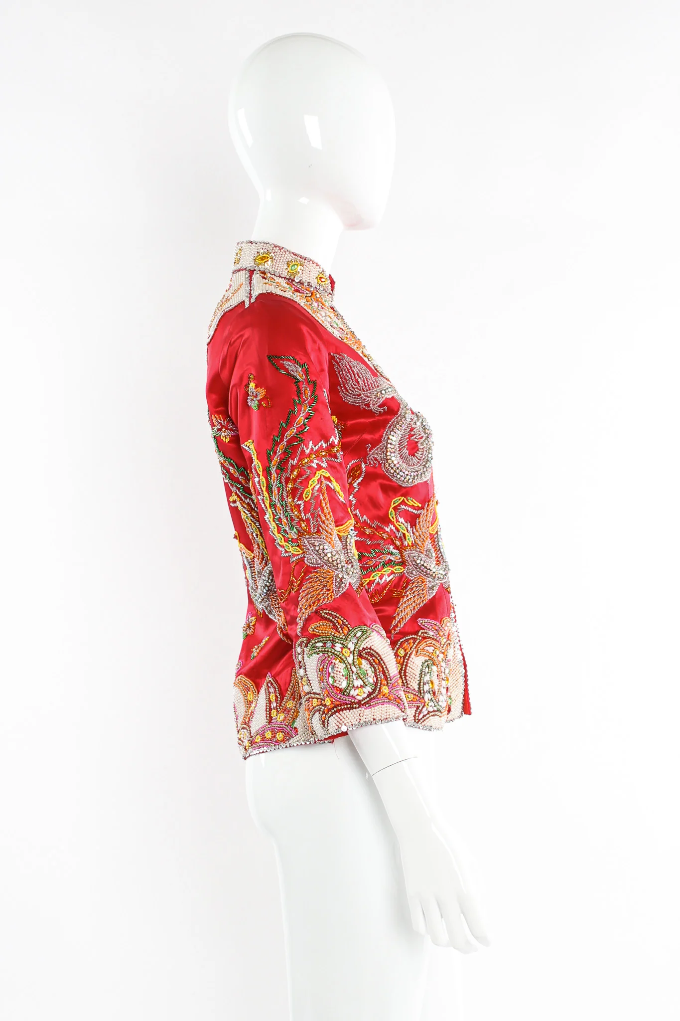 Dragon Phoenix Rhinestone Beaded Jacket - Image 4