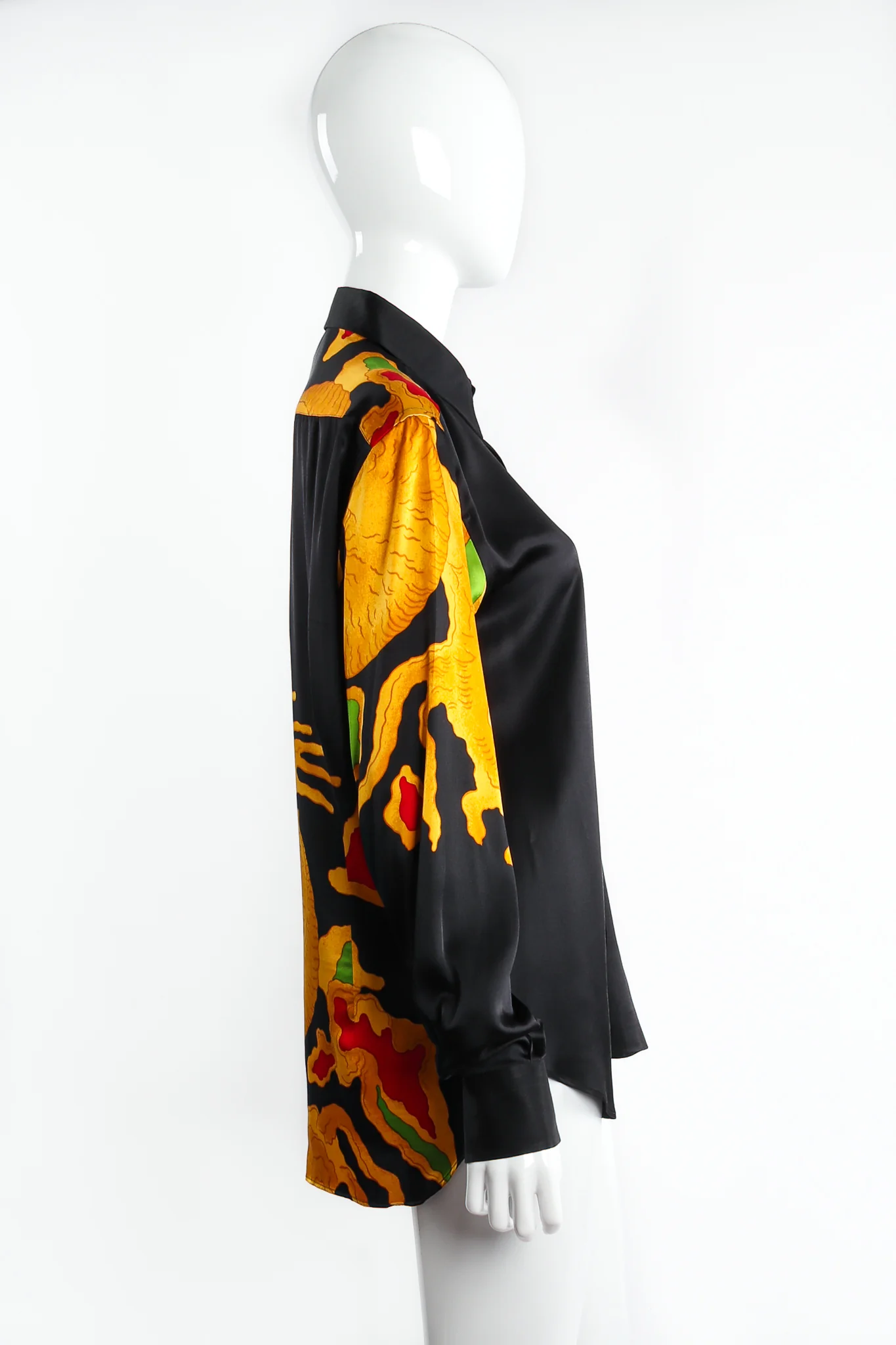 Dragon Print Silk Satin Shirt - Image 4