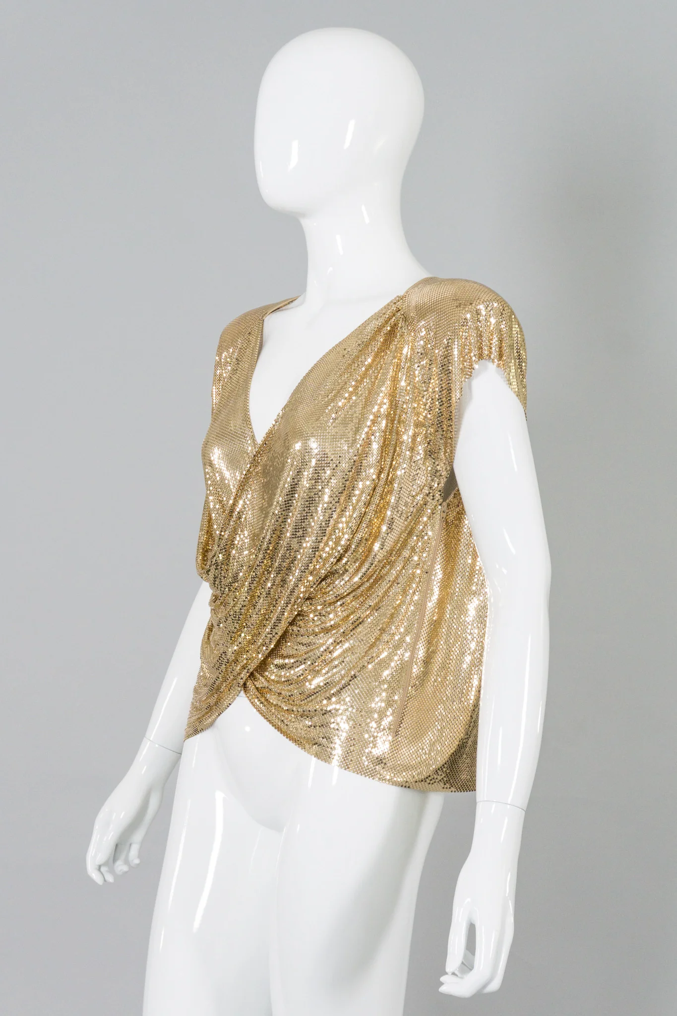 Draped Mesh Wrap Top - Image 3