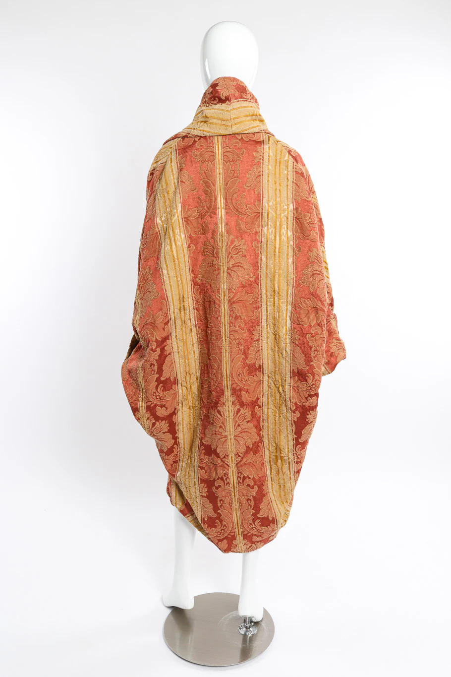 Draped Brocade Cocoon Coat - Image 4