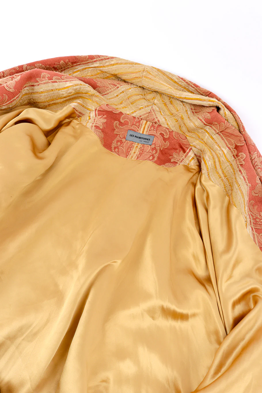 Draped Brocade Cocoon Coat - Image 7