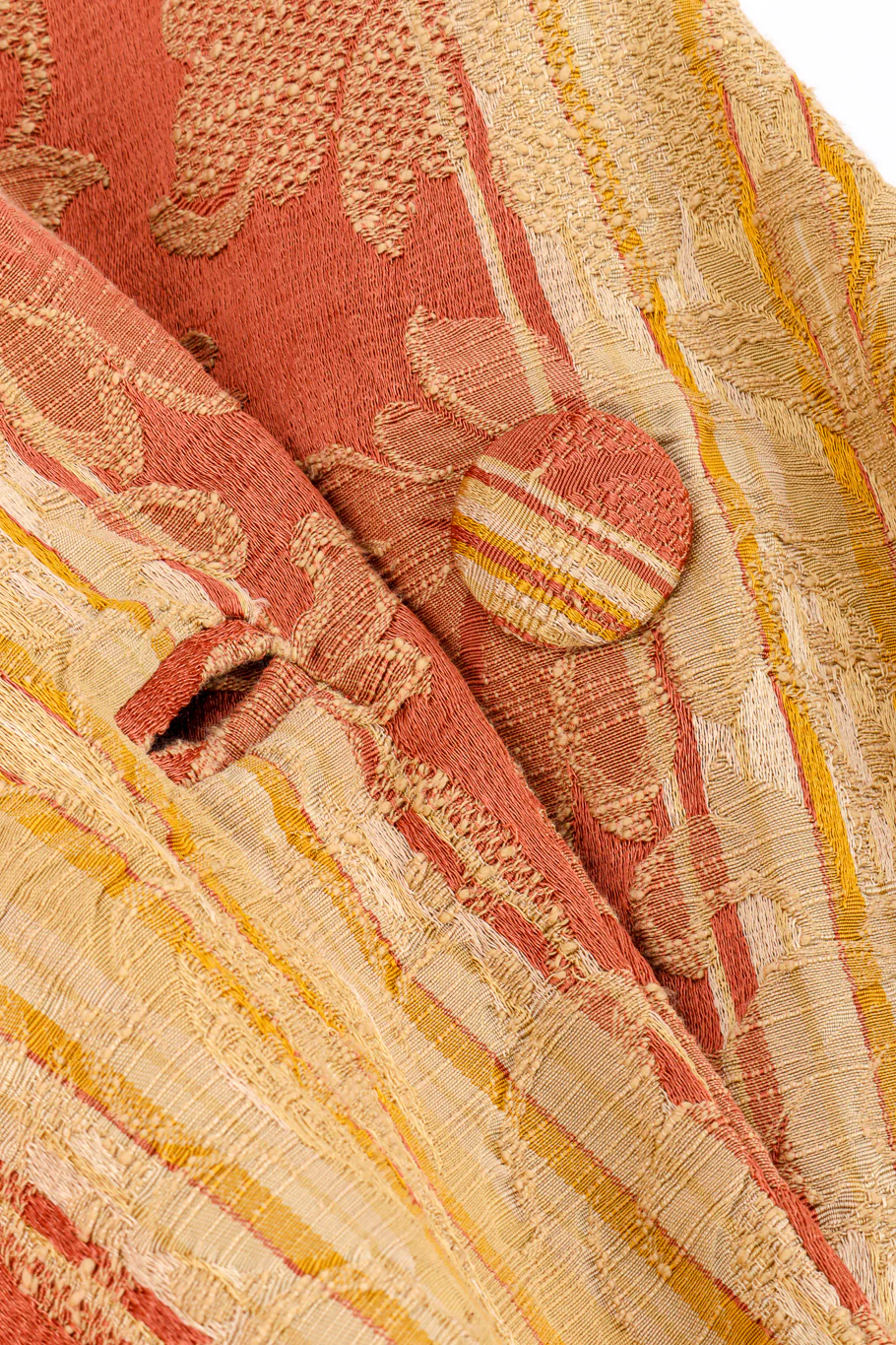 Draped Brocade Cocoon Coat - Image 8