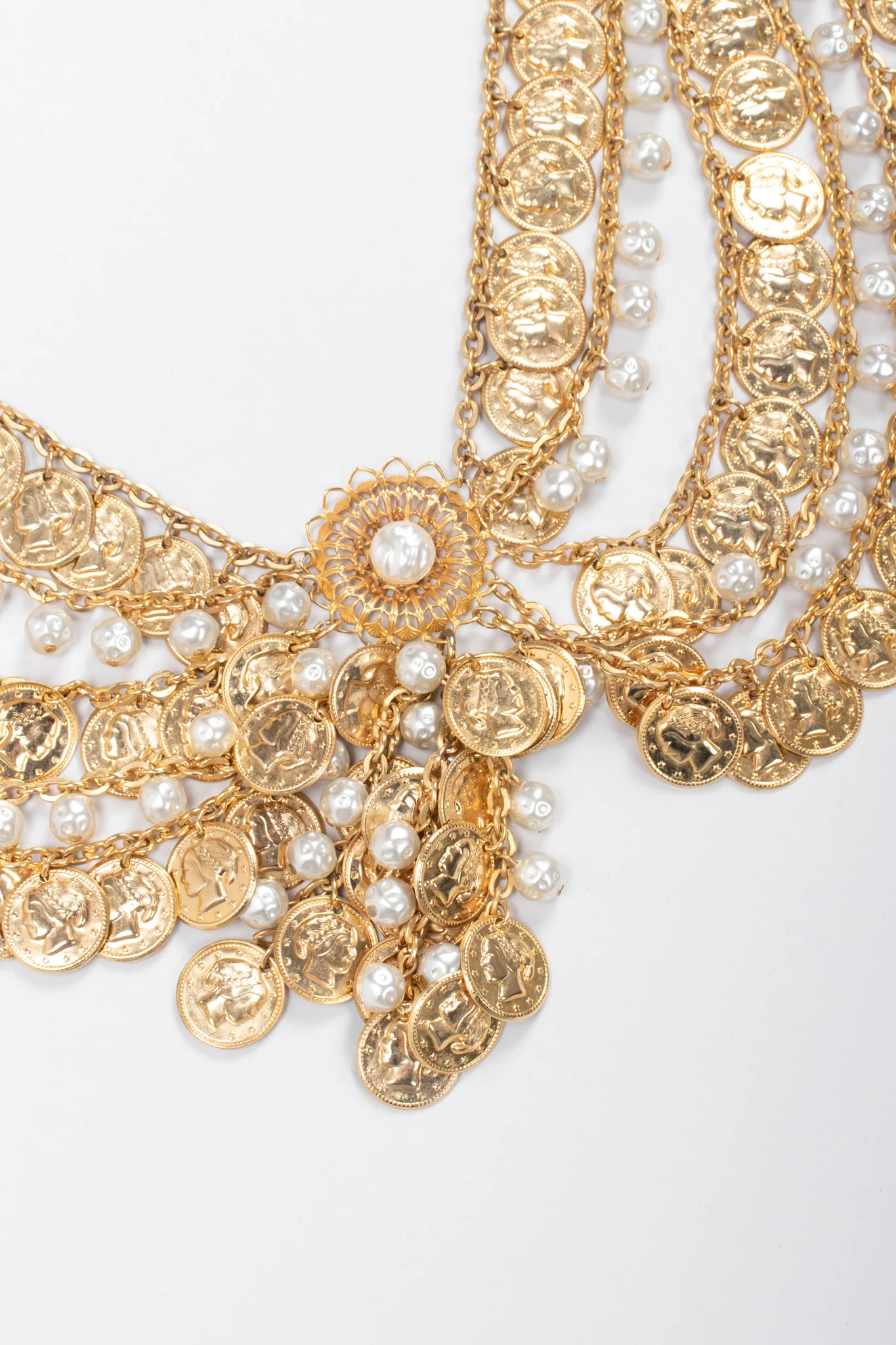 Draped Coin Pearl Chain Belt - Image 5