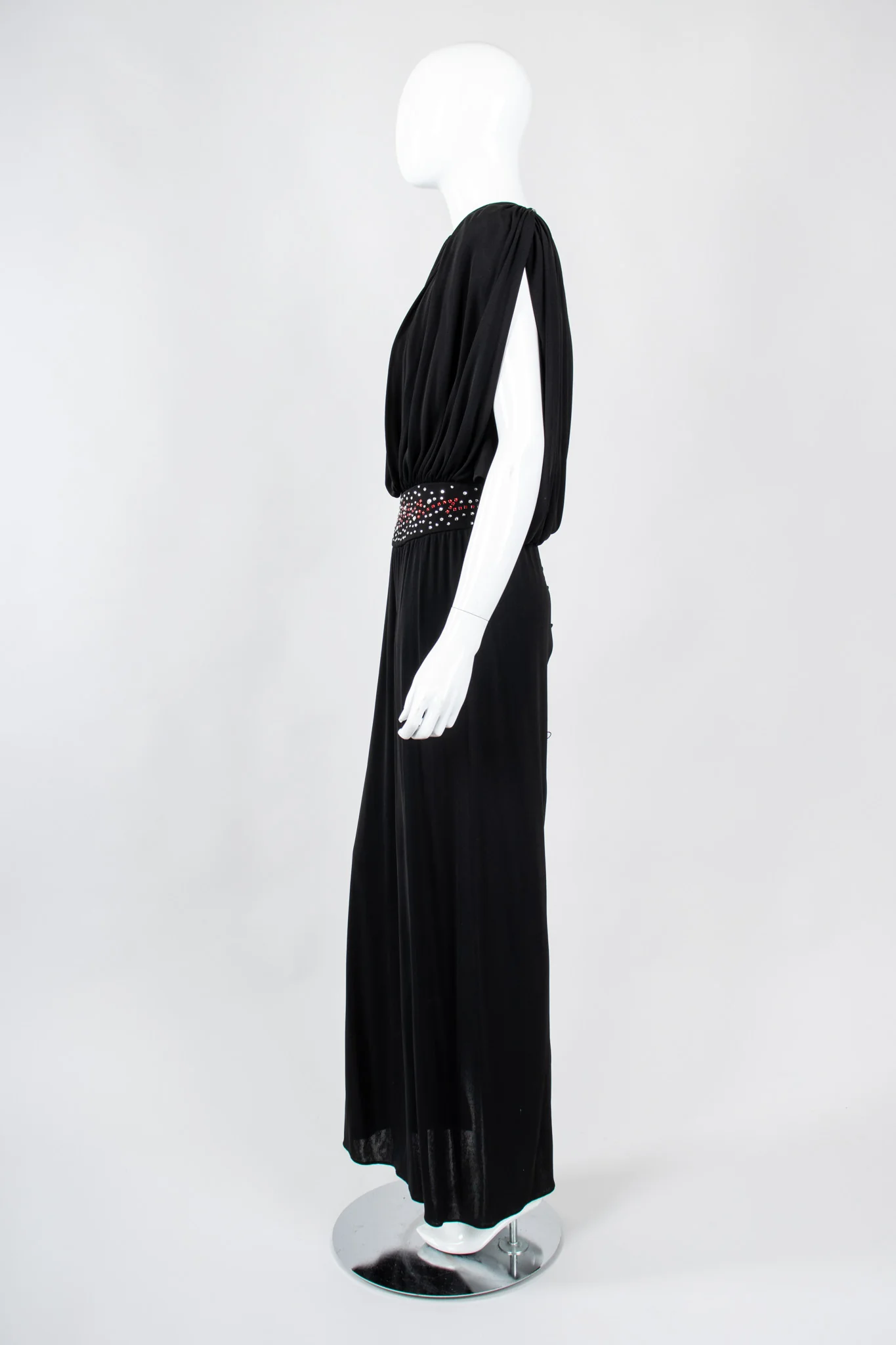Draped Crepe Column Dress - Image 4