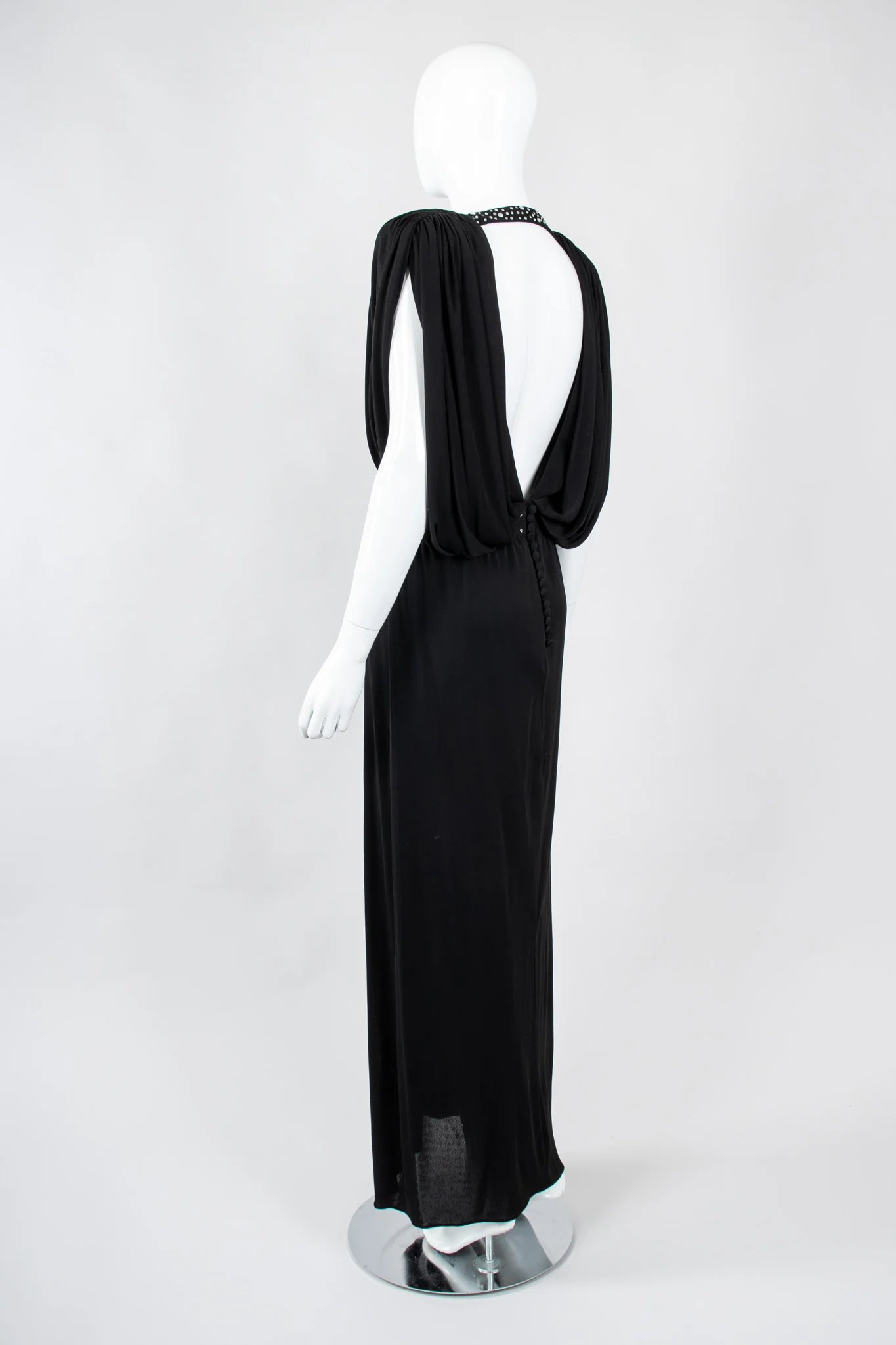 Draped Crepe Column Dress - Image 5