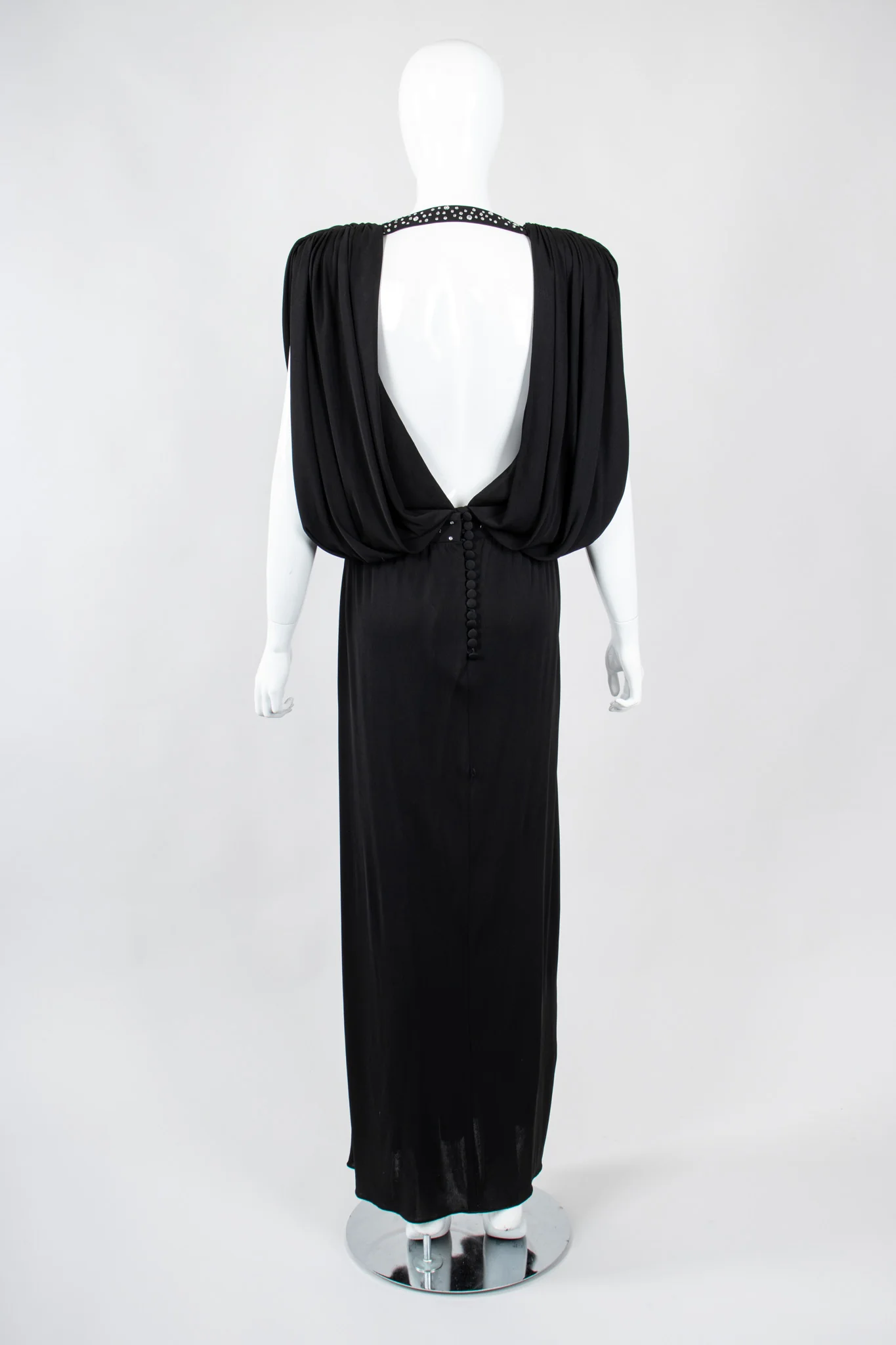 Draped Crepe Column Dress - Image 6
